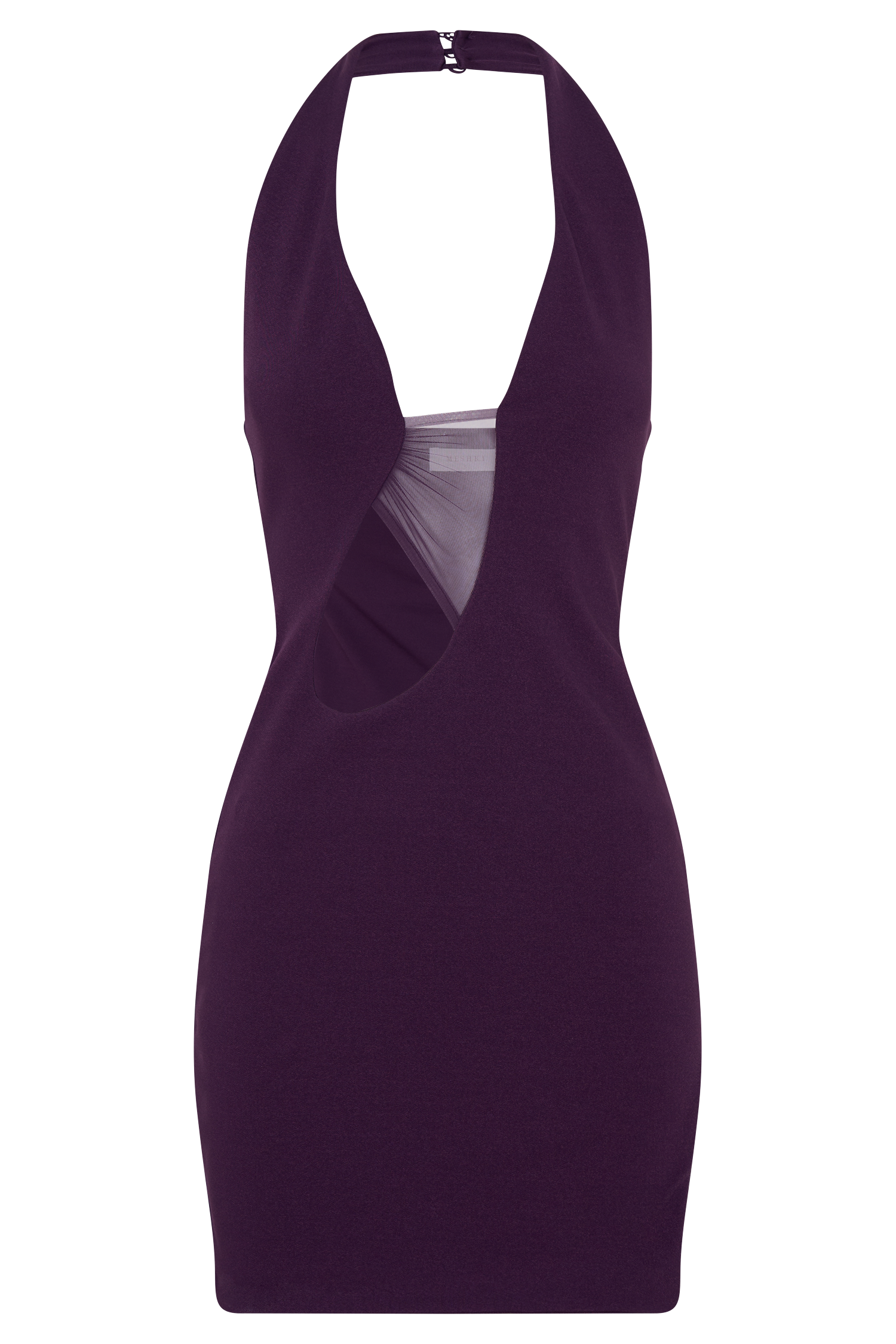 Aubree Crepe And Mesh Mini Dress - Purple - Image 7