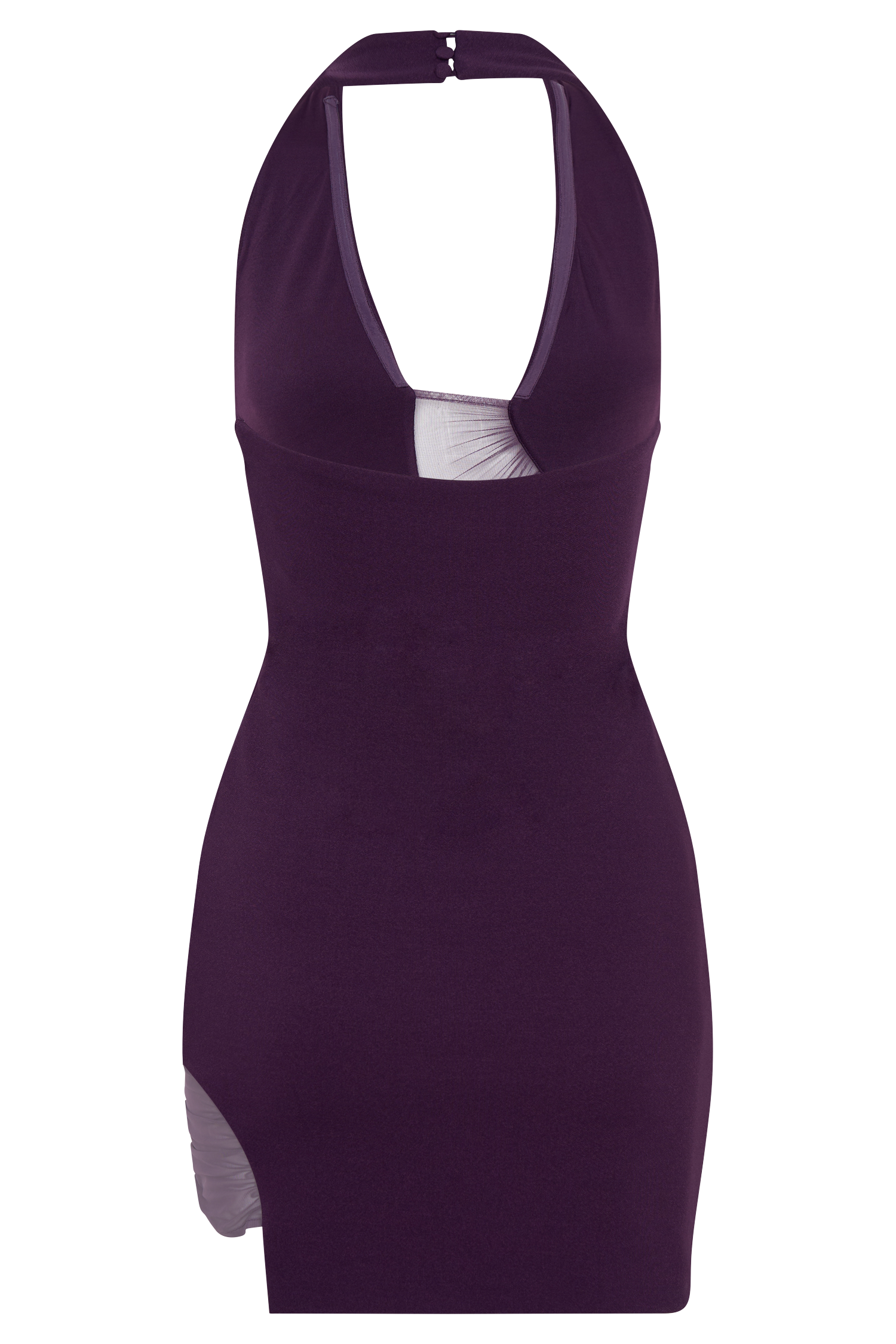 Aubree Crepe And Mesh Mini Dress - Purple - Image 6