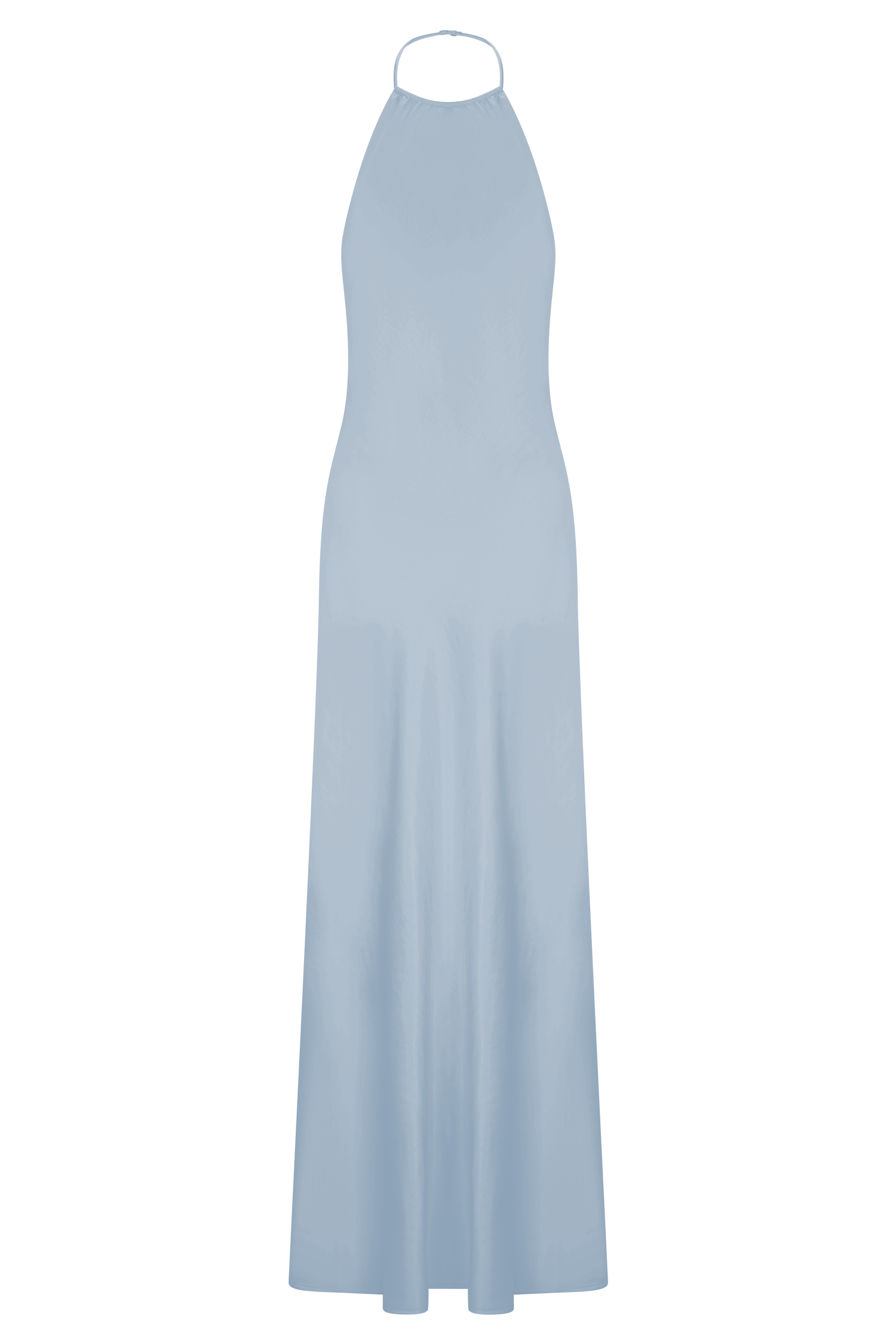 Bella Satin Halter Maxi Dress - Frosted Blue - Image 11
