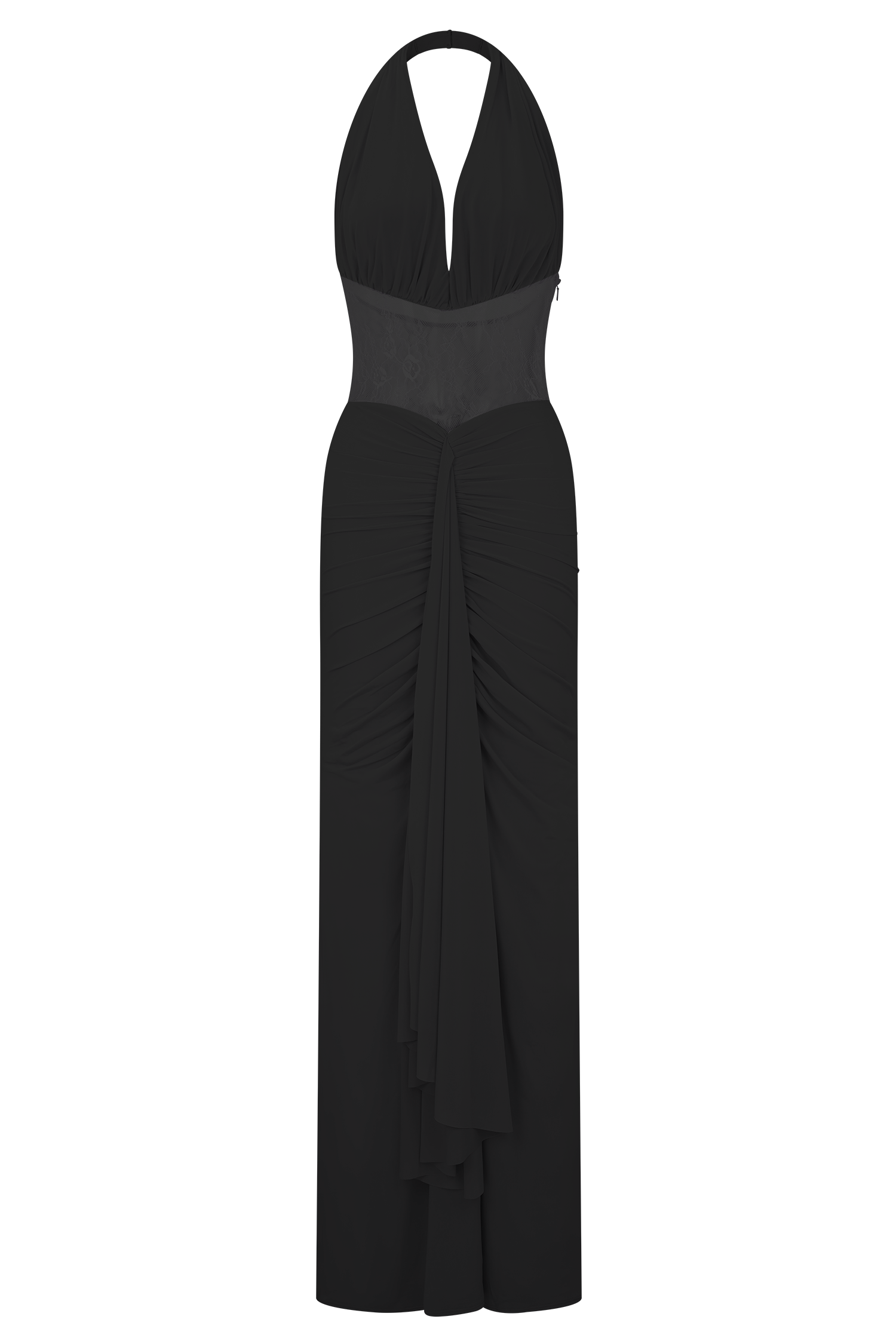Bonnie Slinky And Lace Maxi Dress - Black - Image 7