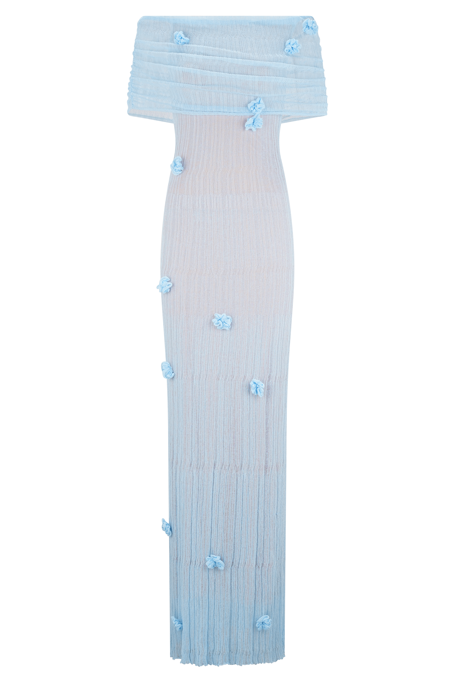 Brynn Orchid Knit Maxi Dress - Baby Blue - Image 8