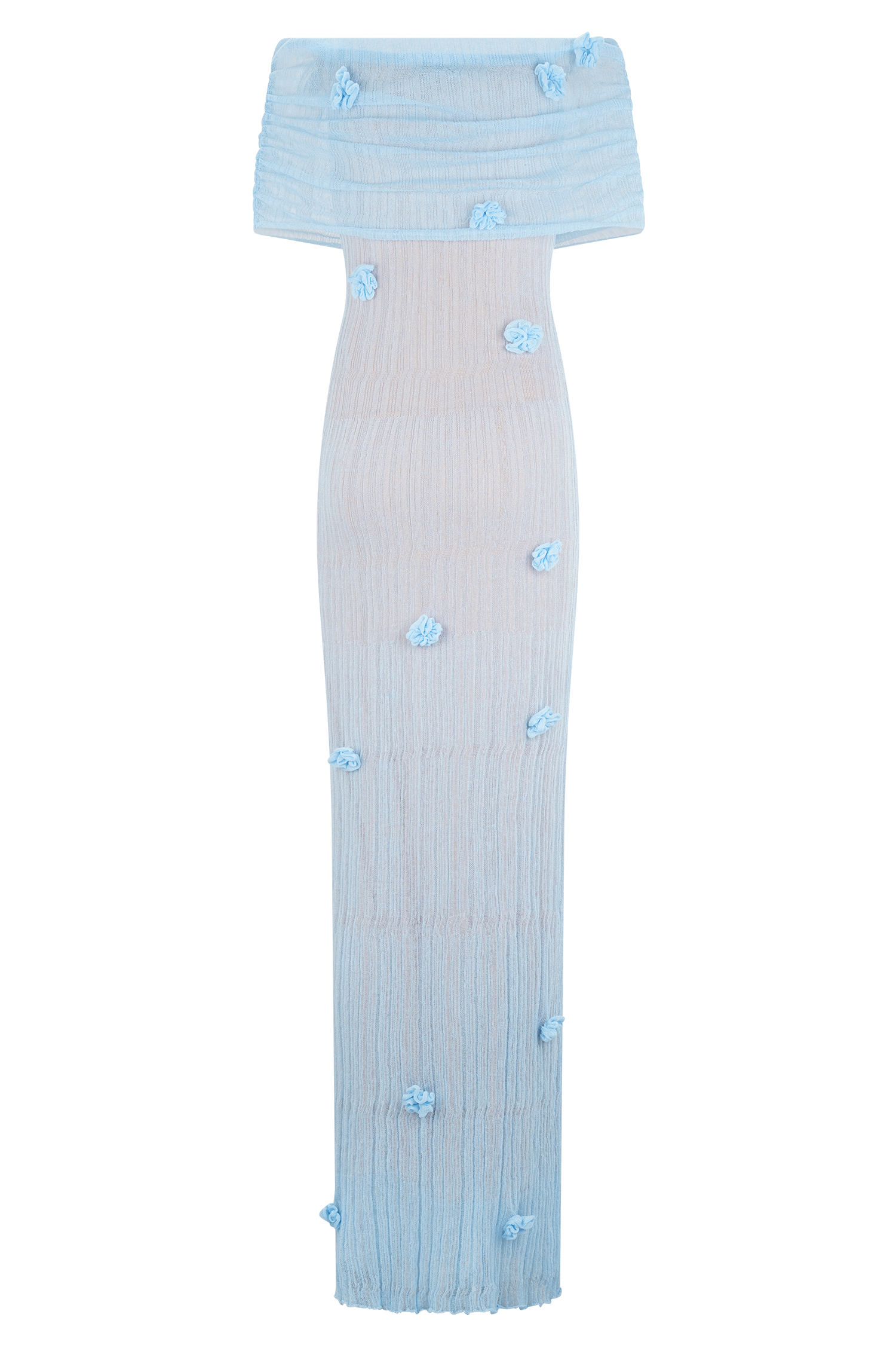 Brynn Orchid Knit Maxi Dress - Baby Blue - Image 7