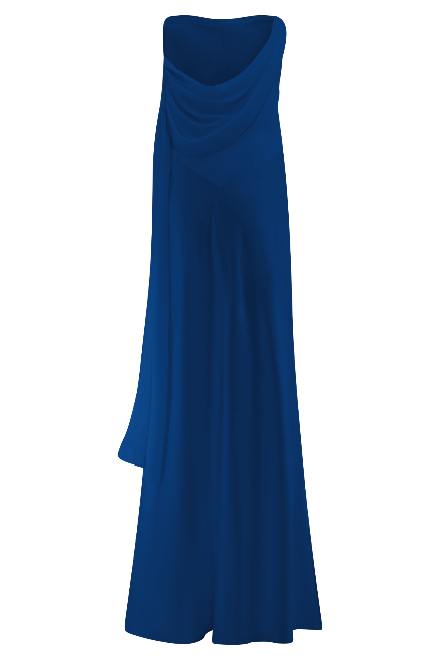 Carah Satin And Chiffon Maxi Dress - Cobalt - Image 6
