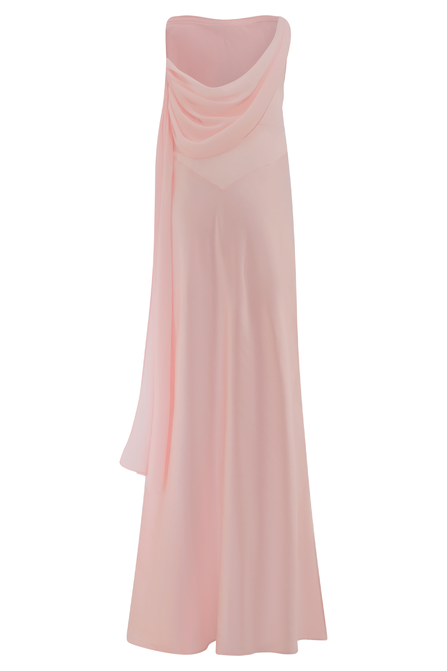 Carah Satin And Chiffon Maxi Dress - Pale Pink - Image 6