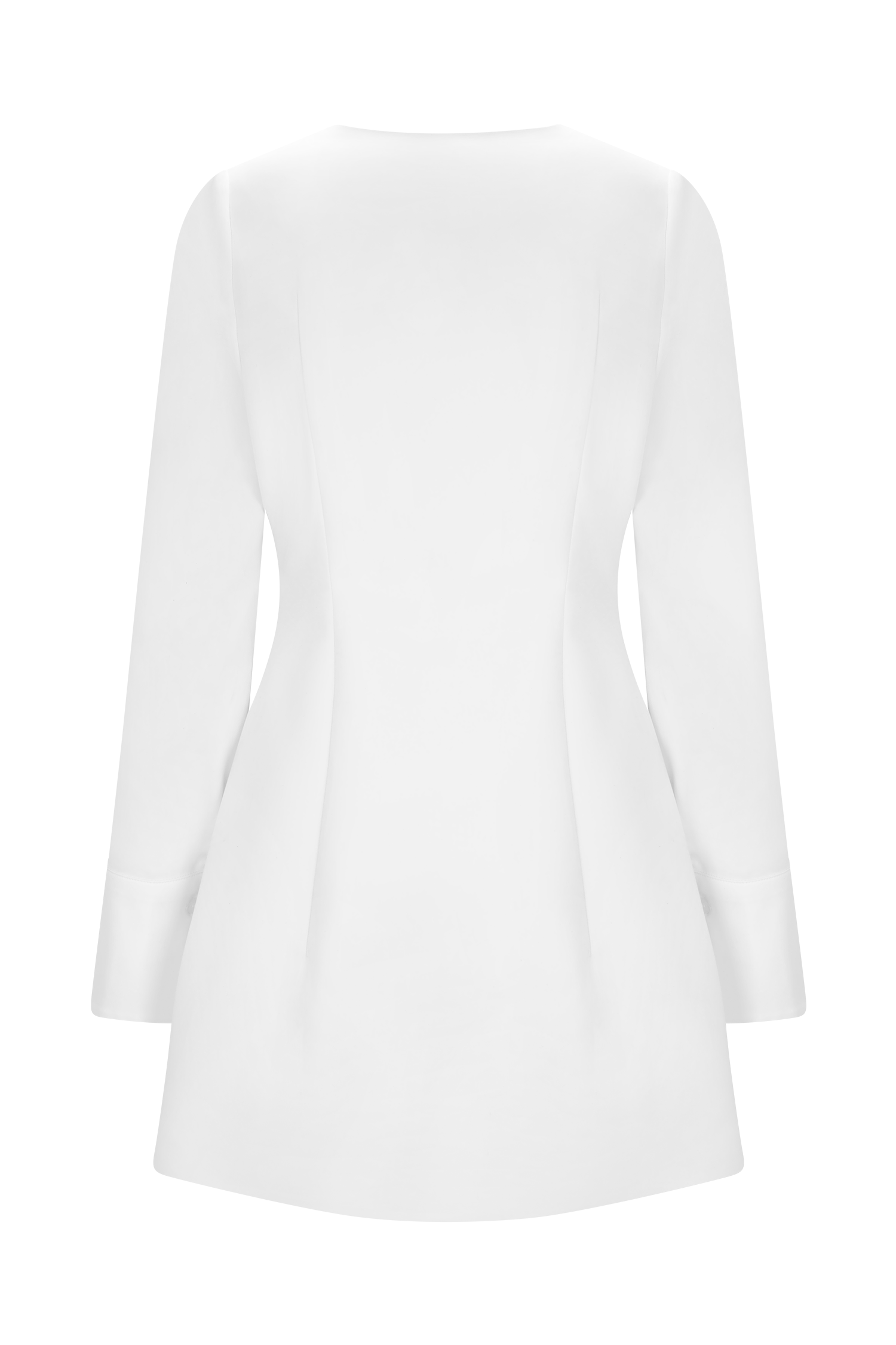 Carina Peplum Cotton Shirt Dress - White - Image 6
