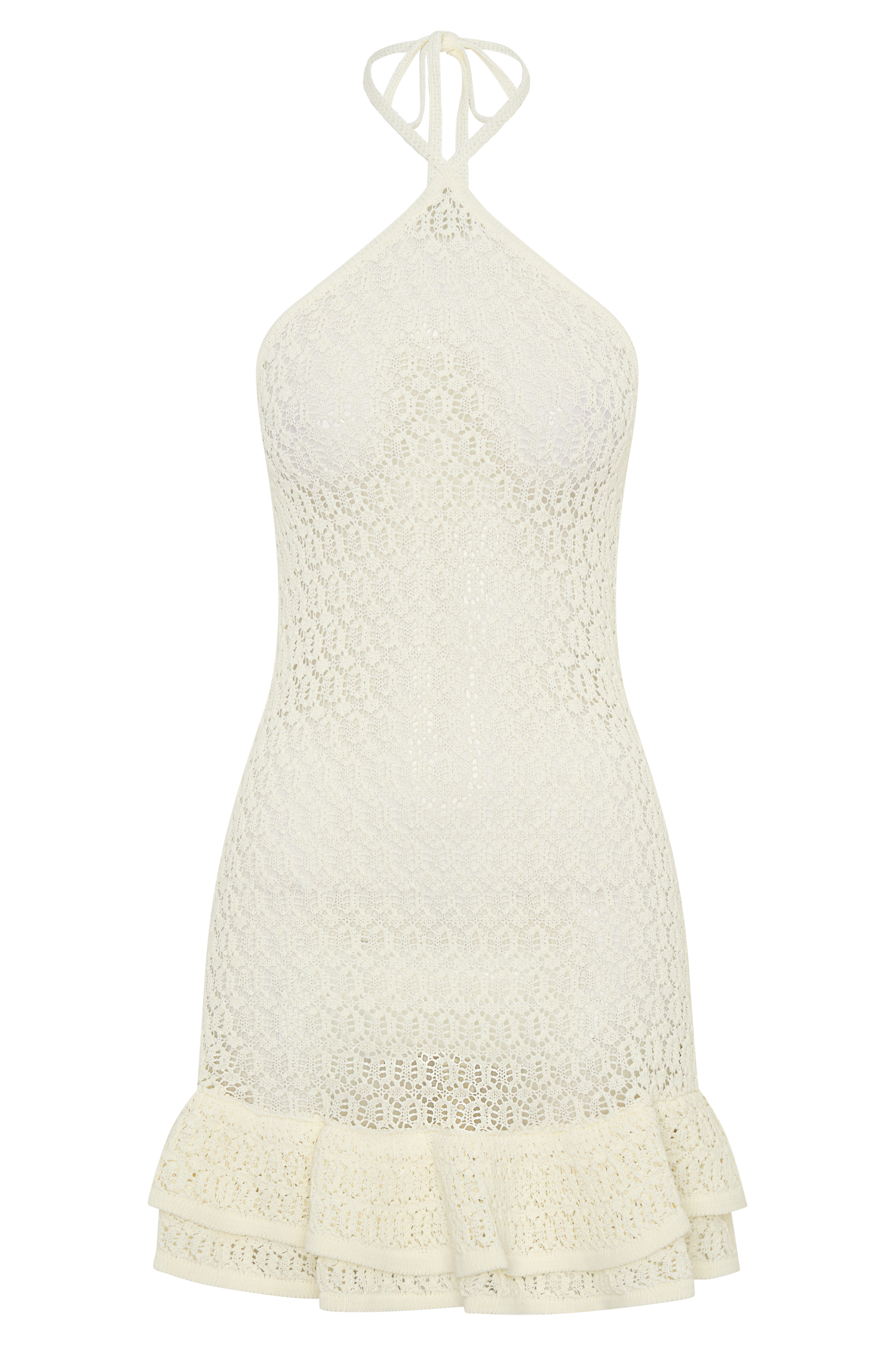 Carrisa Crochet Knit Mini Dress - White - Image 9