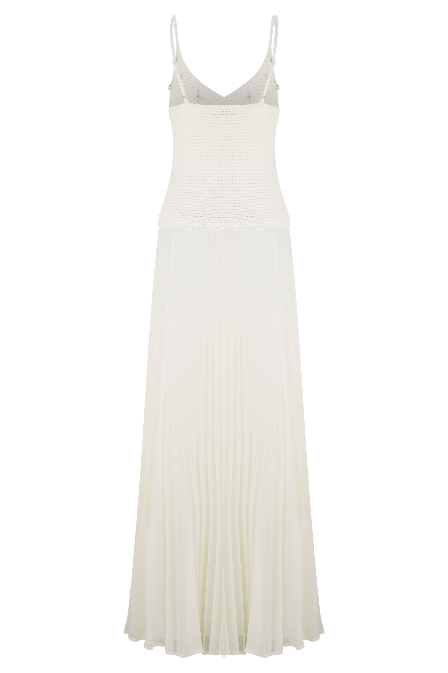 Catherine Crochet Pearl Maxi Dress - White - Image 6