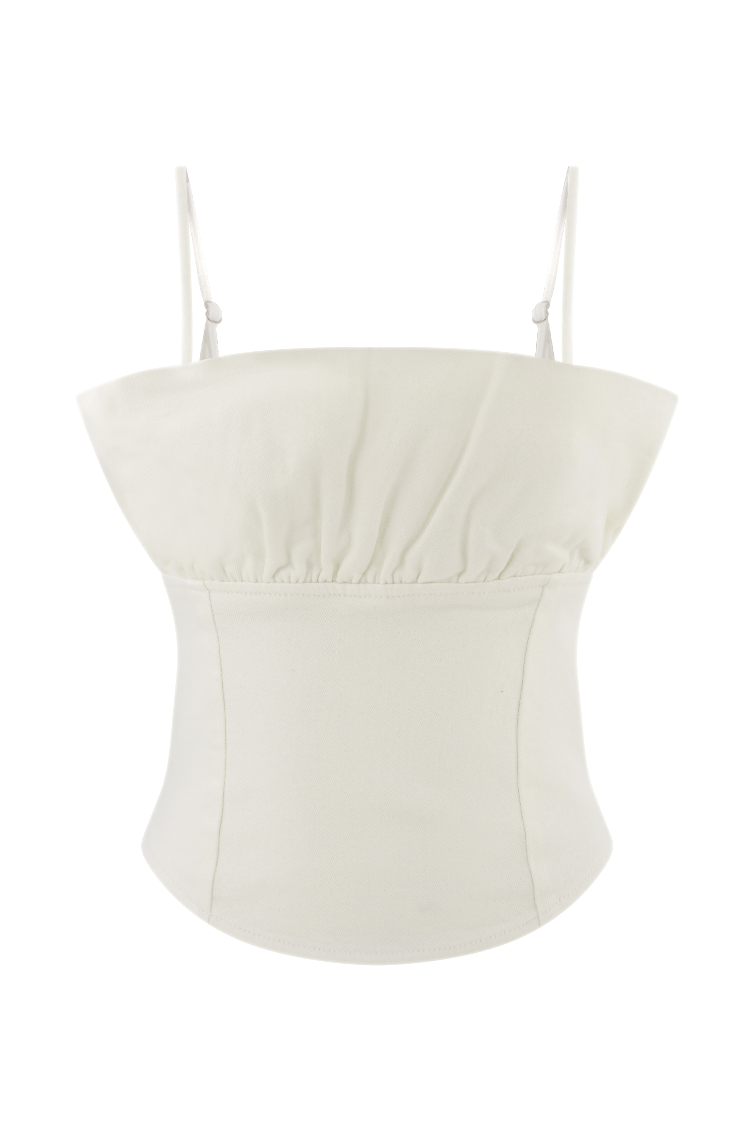 Cecilia Denim Frill Corset - White - Image 9