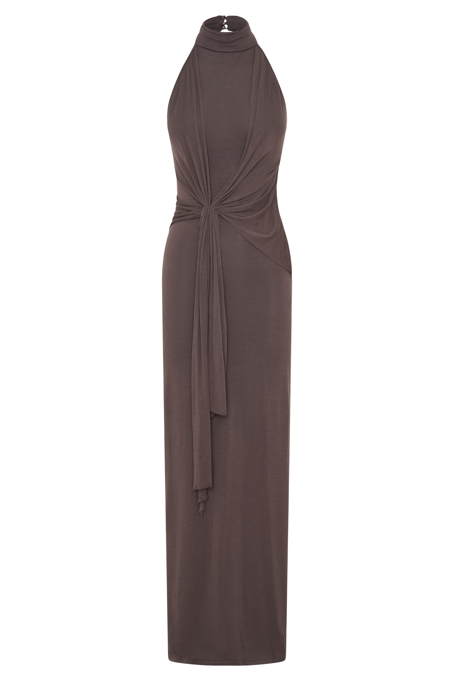 Cindylou Halter Knit Maxi Dress - Peppercorn - Image 8