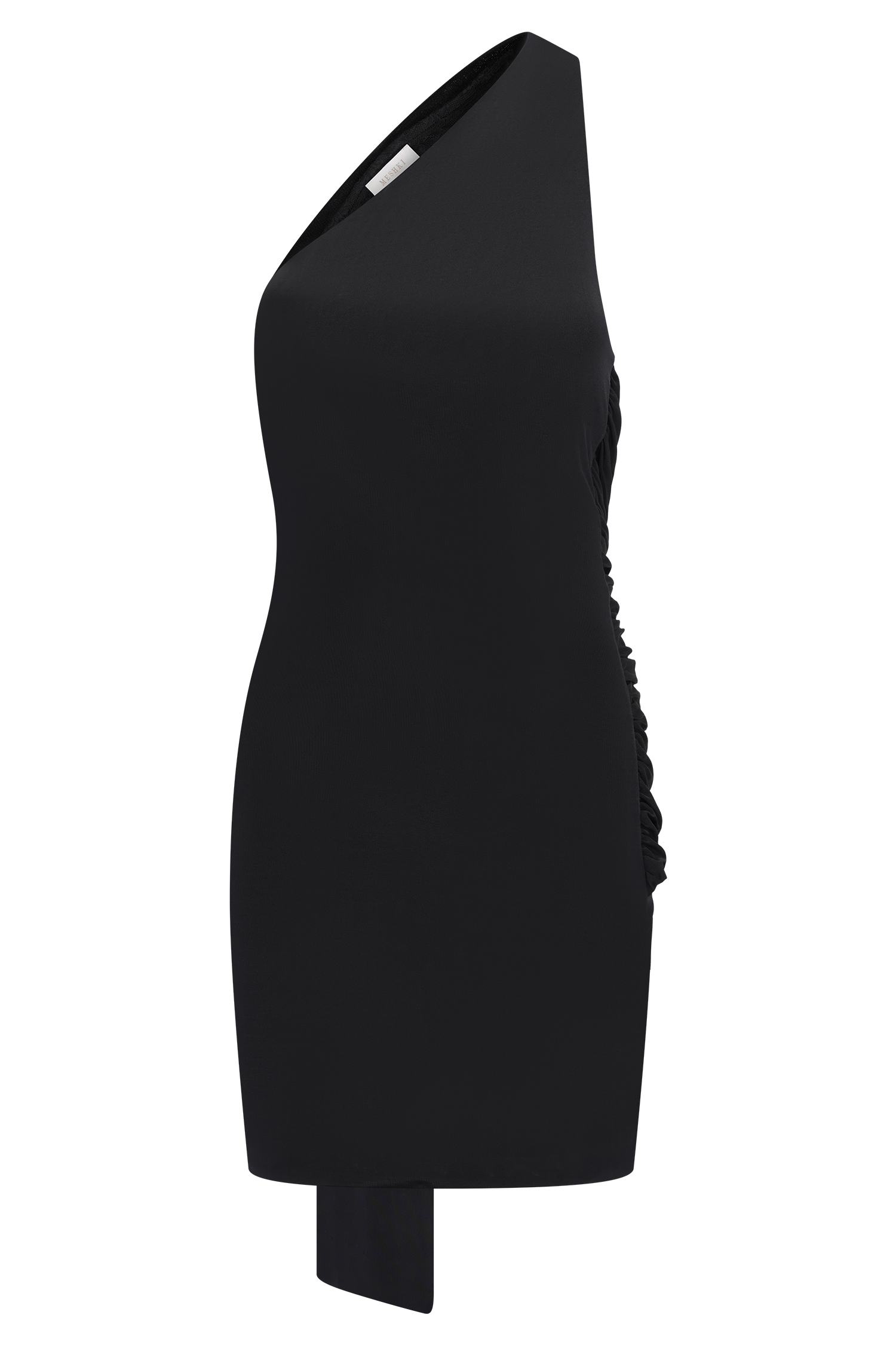 Claudette Slinky Mini Dress With Hardware - Black - Image 8