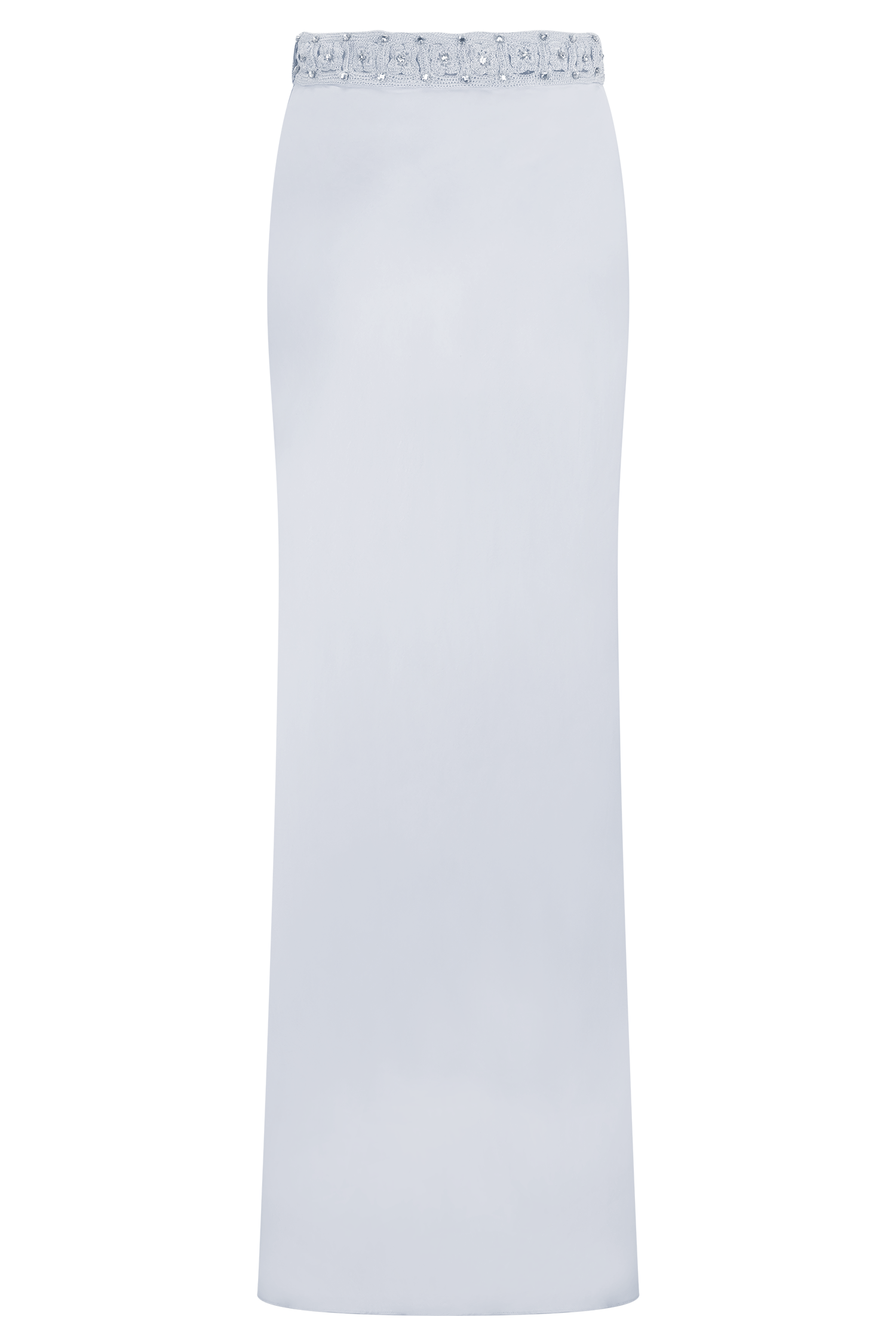 Clementine Chiffon Hand Beaded Maxi Skirt - Pale Blue - Image 8