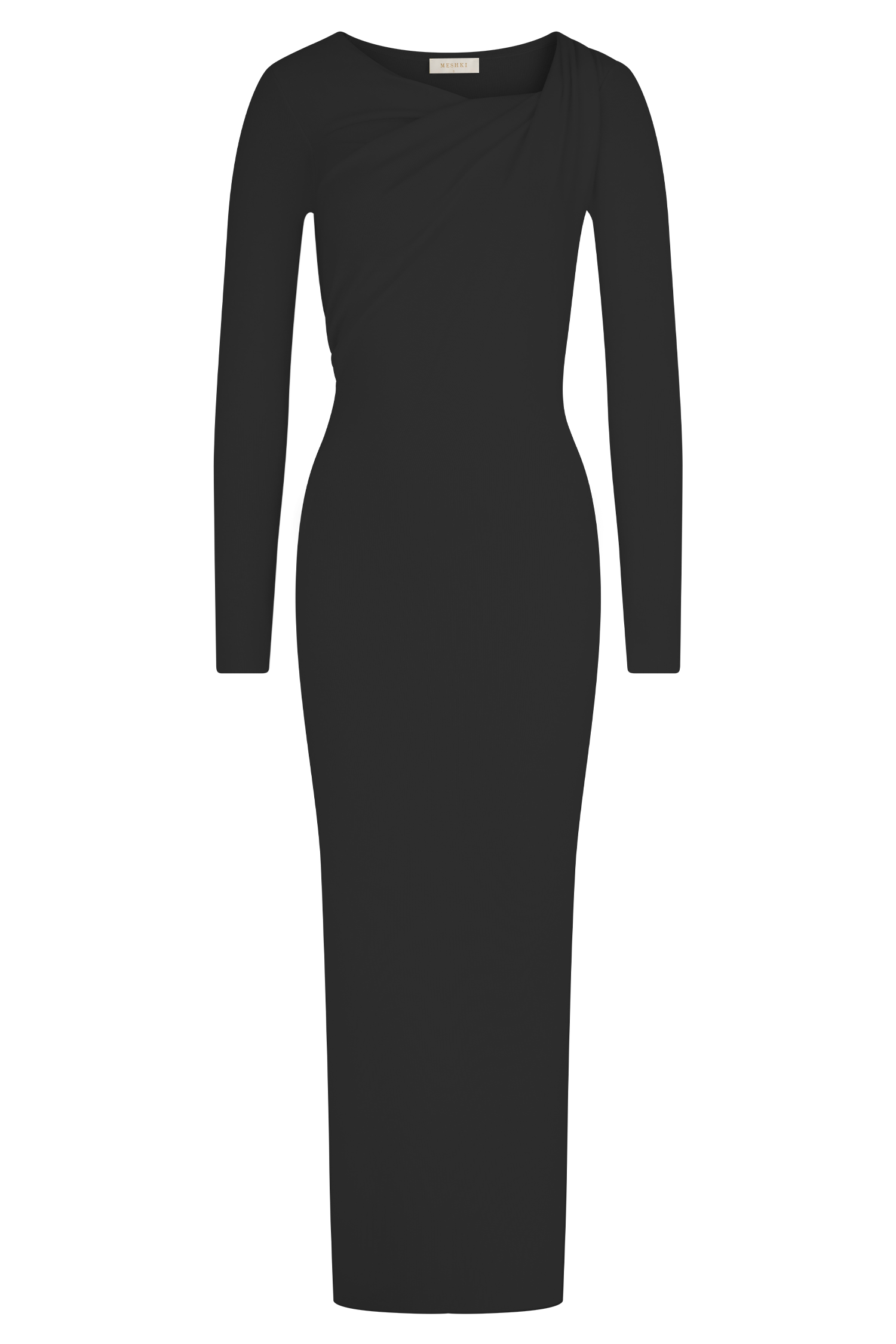 Culver Draped Twist Knit Midi Dress - Black - Image 7