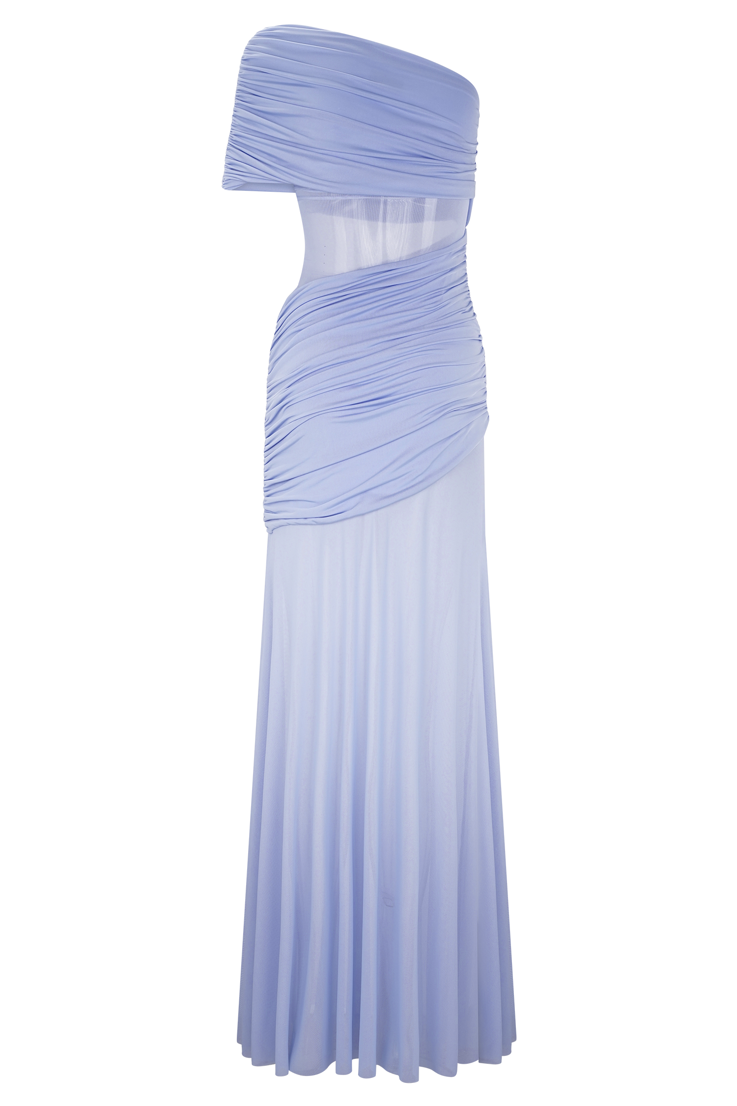 Dallas One Shoulder Mesh Maxi Dress - Lavender - Image 6