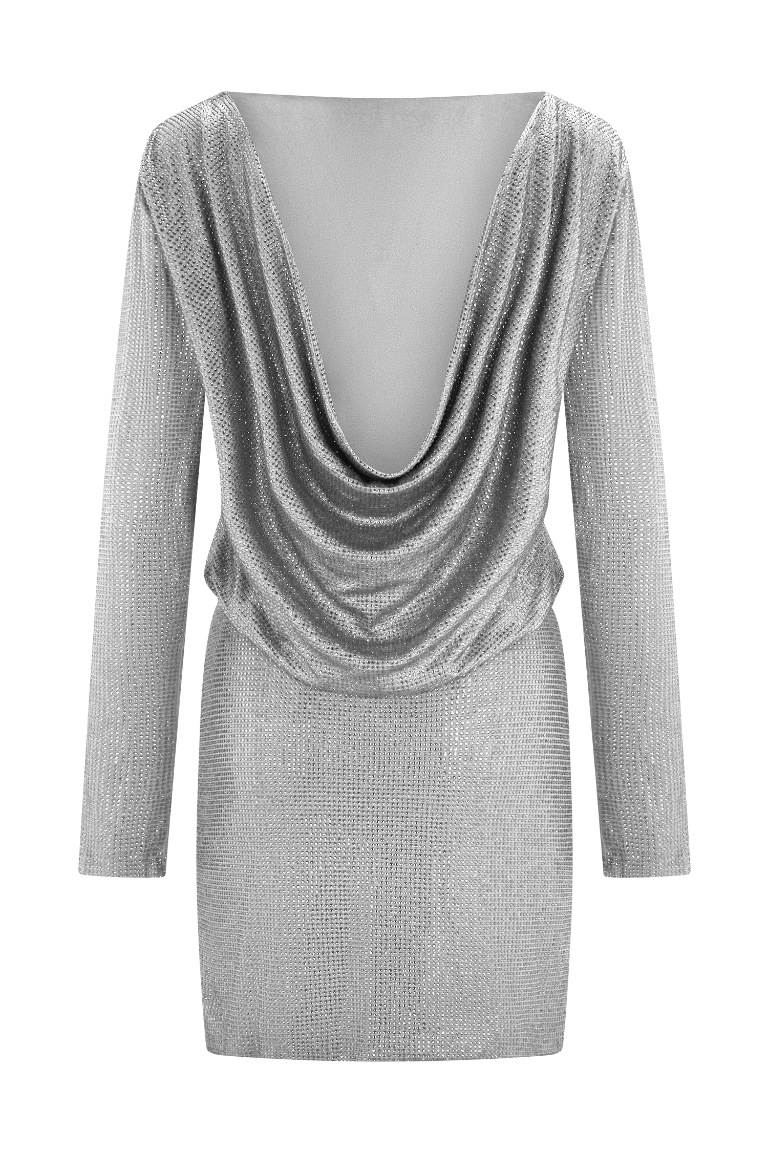 Darius Diamante Cowl Mini Dress - Silver - Image 10