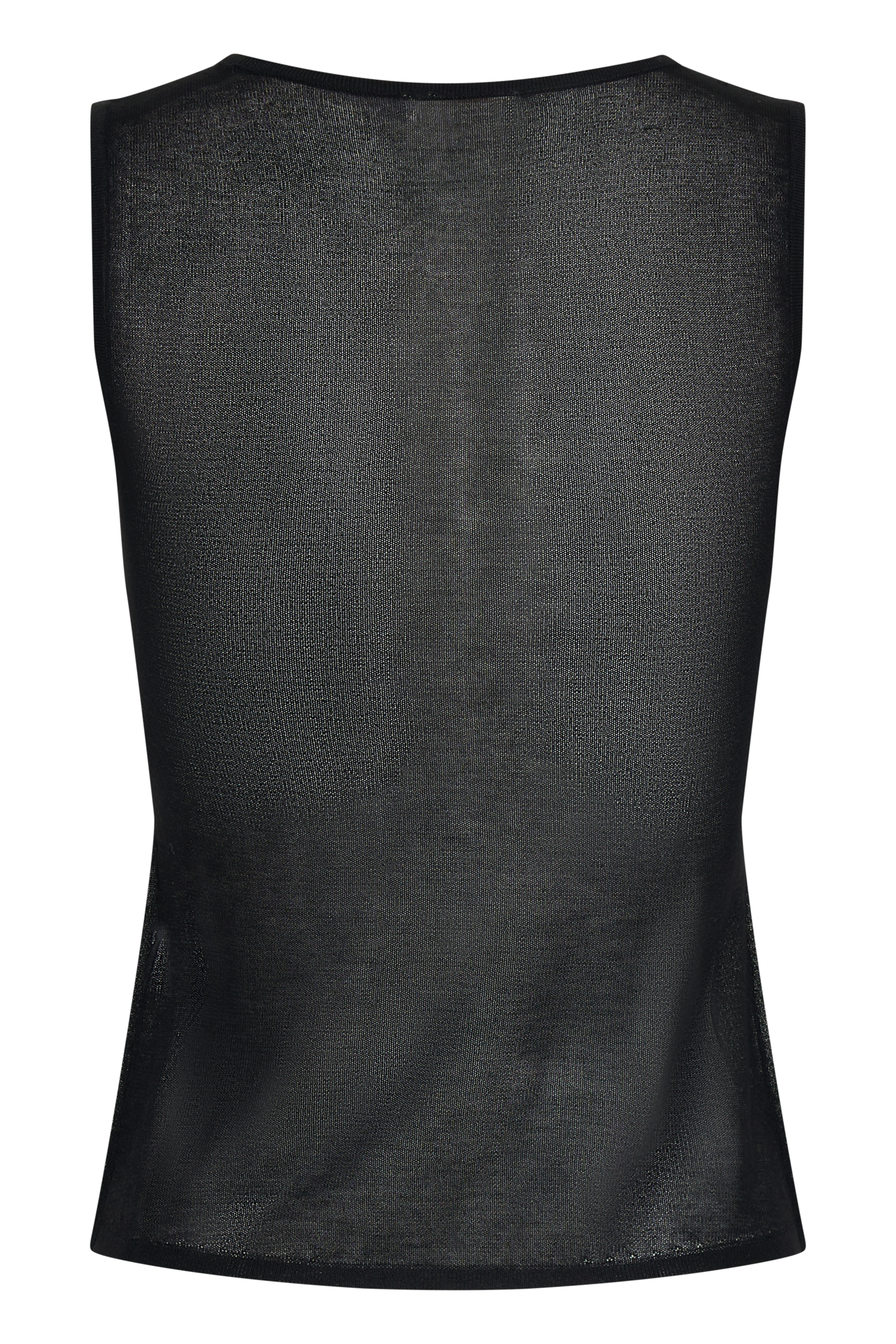 Dollie Sheer Knit Tank Top - Black - Image 8