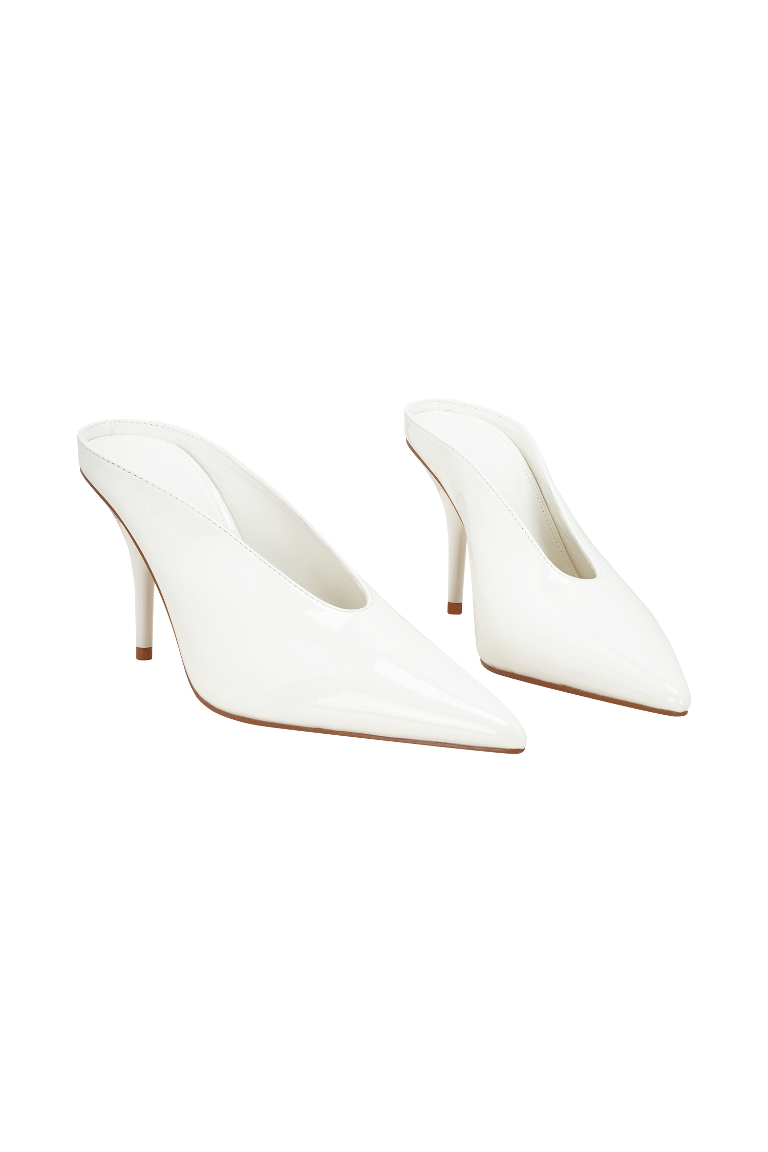 Emerson Patent Faux Leather Point Heel - Ivory - Image 9