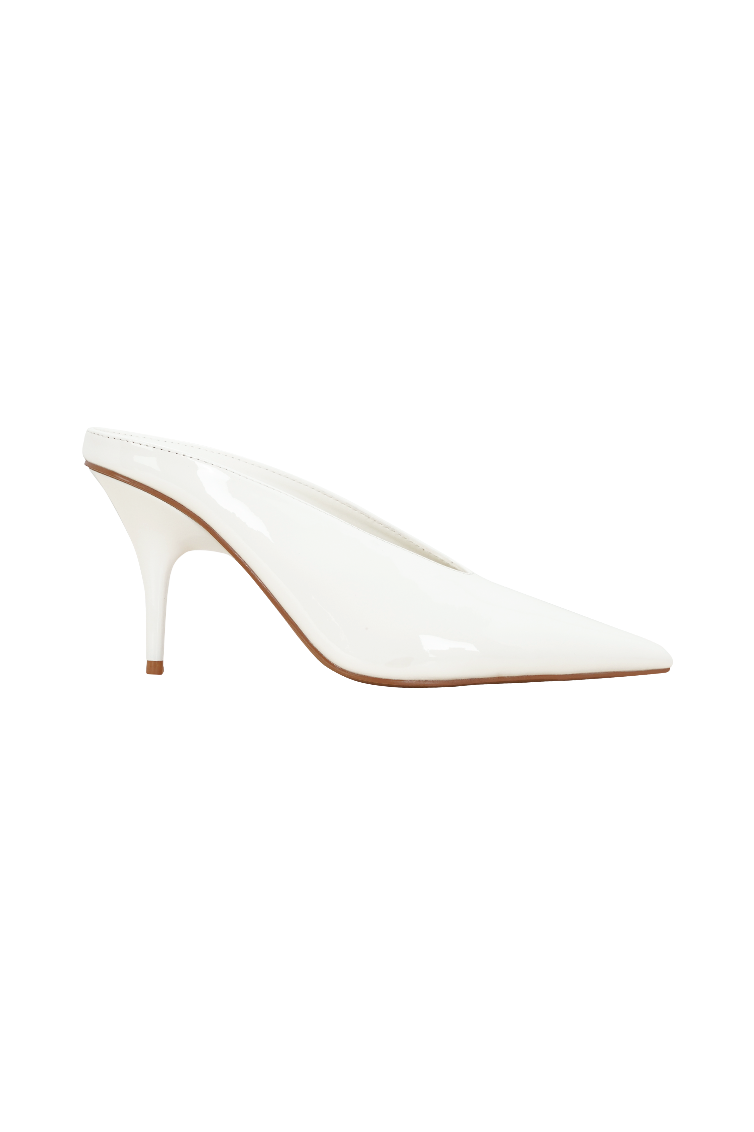 Emerson Patent Faux Leather Point Heel - Ivory - Image 8