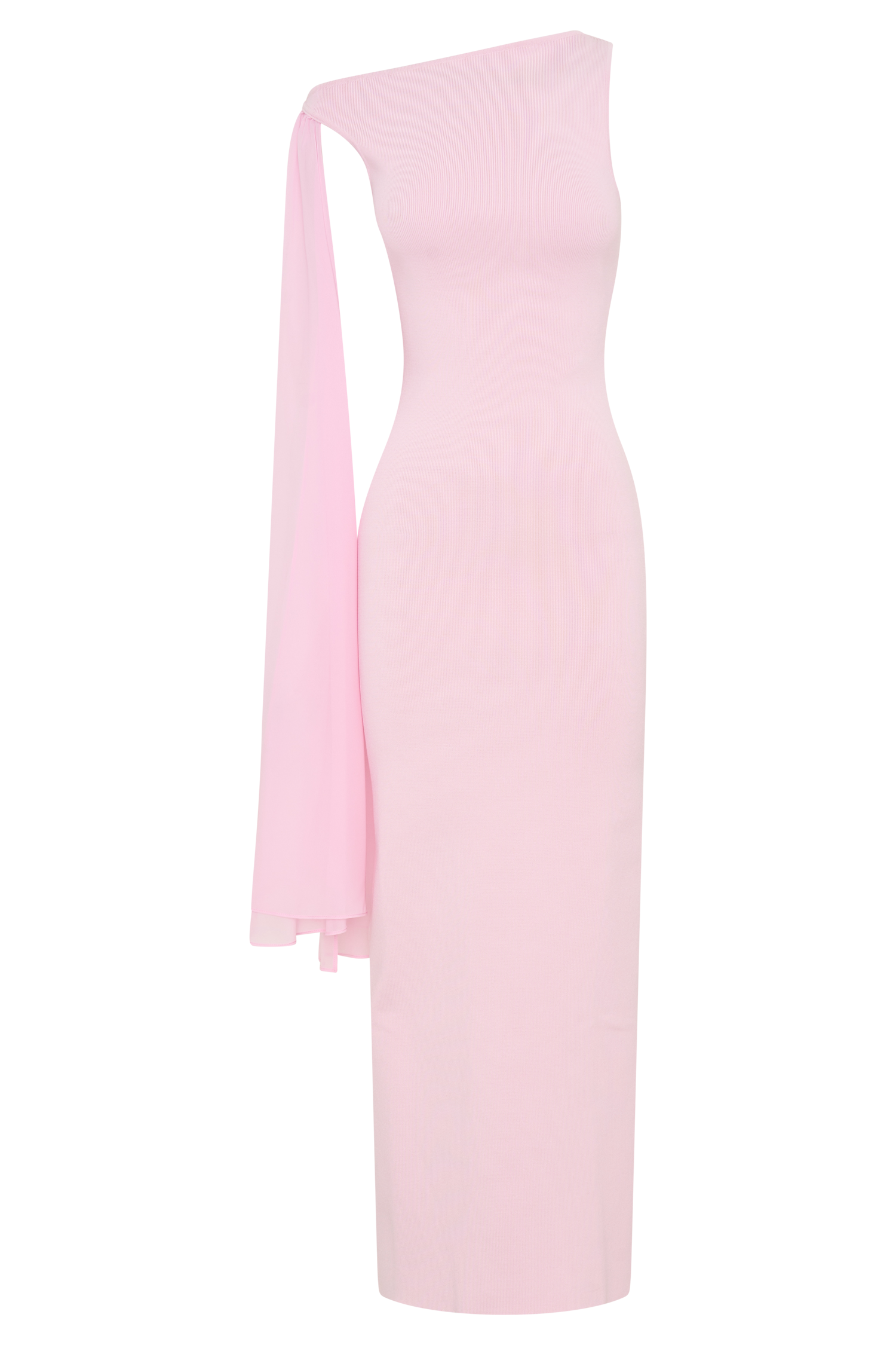 Farid Bandage Midi Dress With Chiffon - Baby Pink - Image 8