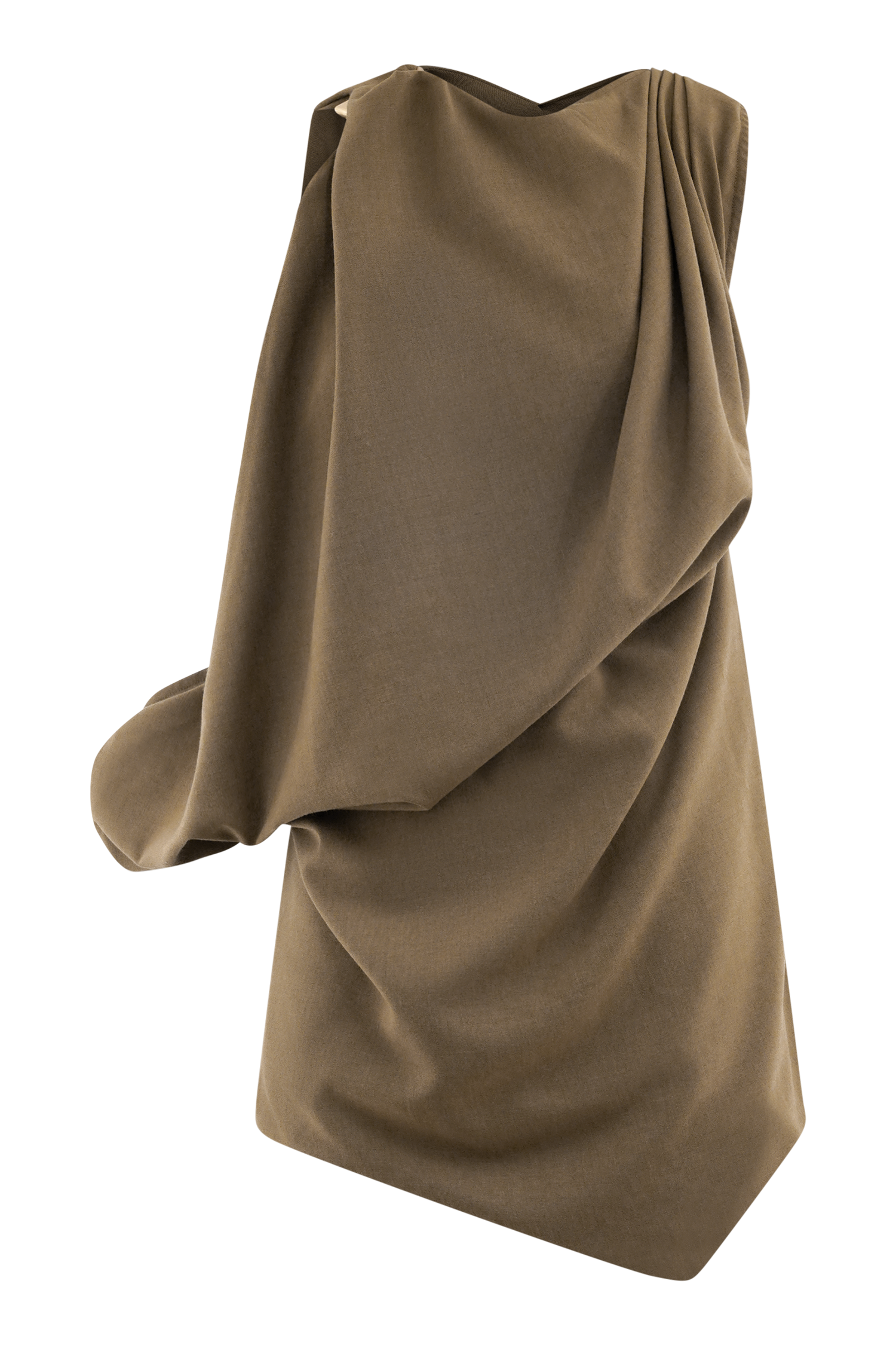 Gabriella Draped Mini Dress - Light Brown Marle - Image 7