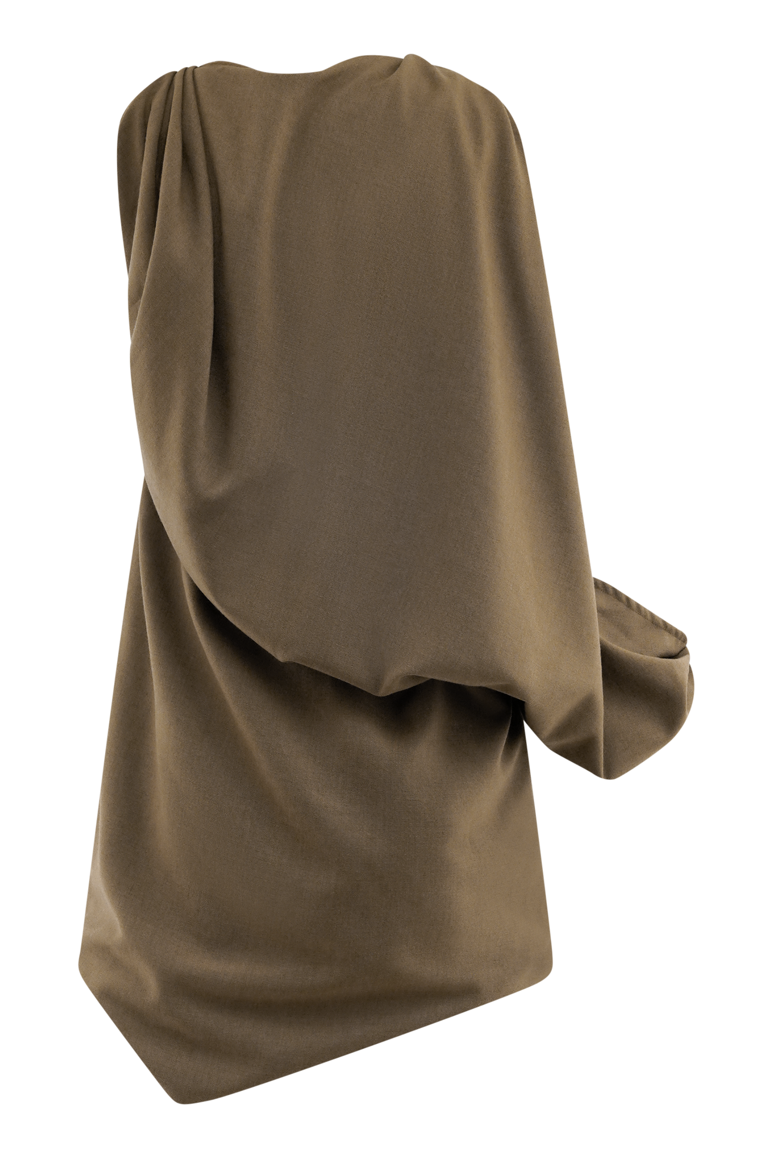 Gabriella Draped Mini Dress - Light Brown Marle - Image 6