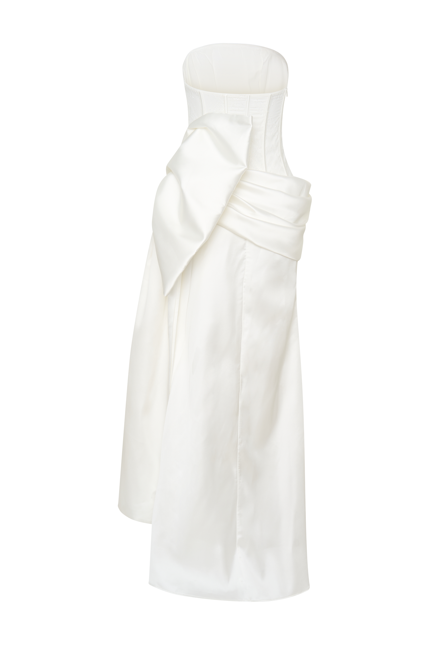 Galia Satin Corset Gown - White - Image 10