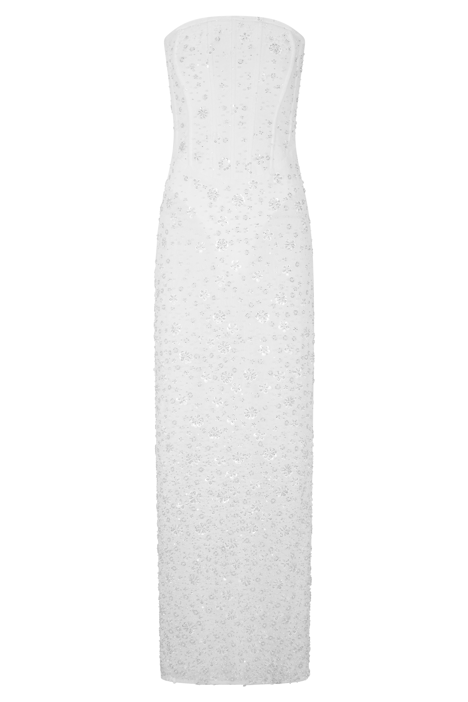 Gemma Strapless Embellished Maxi Dress - Ivory - Image 11