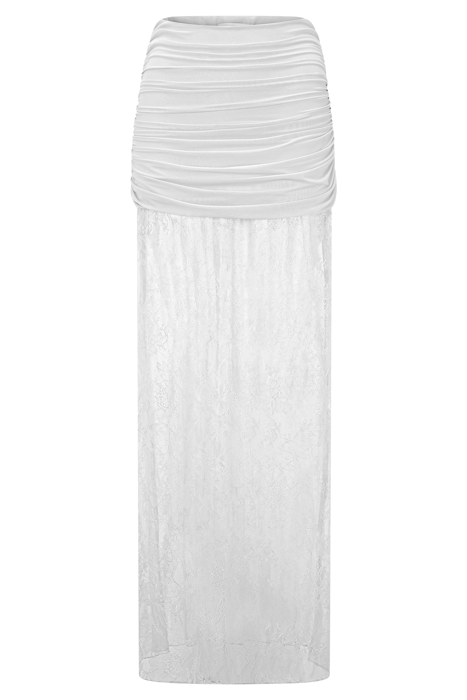 Guinevere Lace And Mesh Maxi Skirt - Ivory - Image 11
