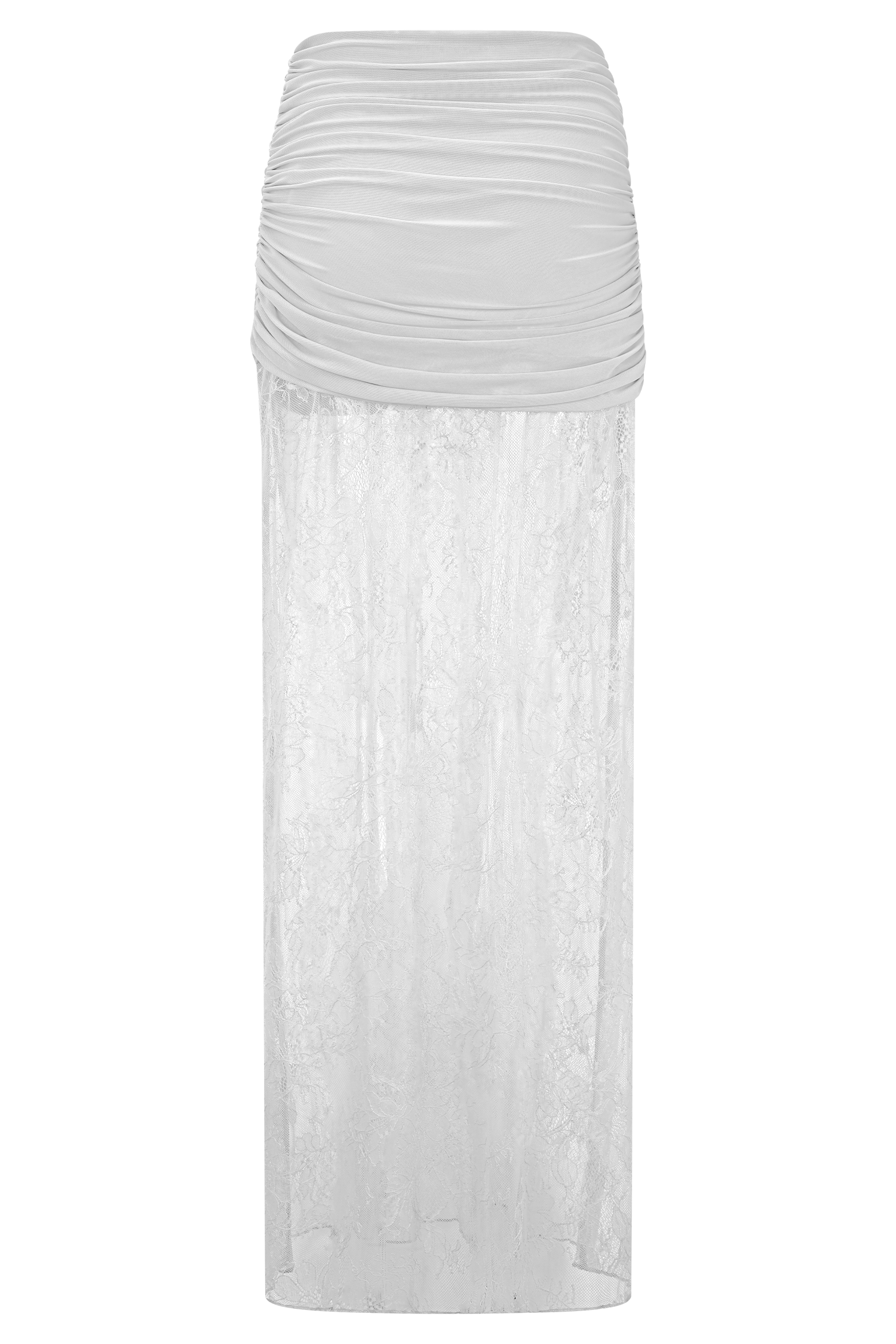 Guinevere Lace And Mesh Maxi Skirt - Ivory - Image 10