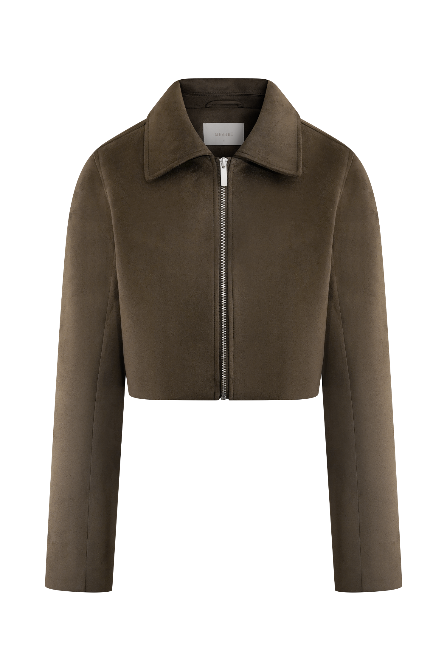 Hayes Faux Suede Collared Jacket - Chocolate - Image 15