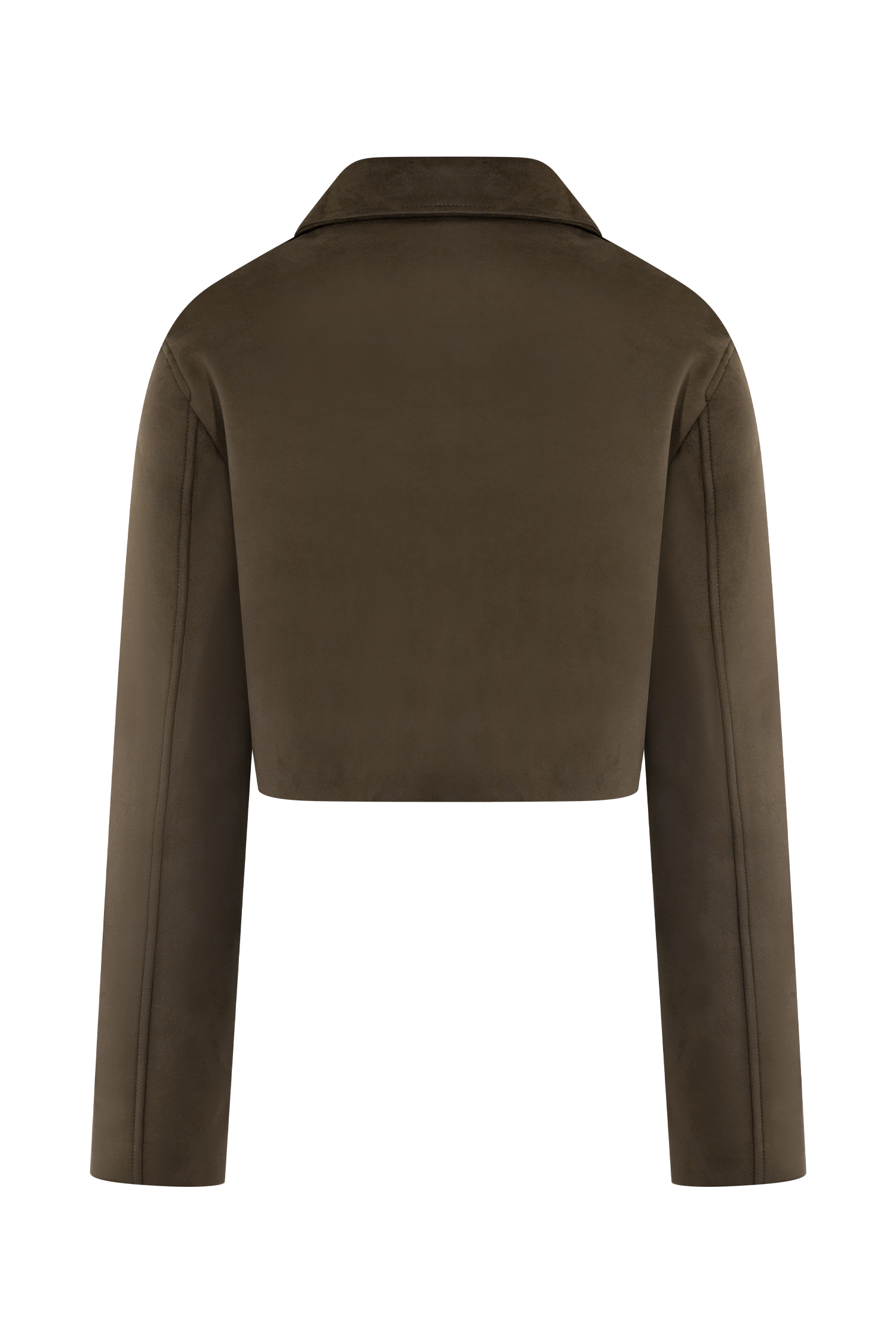 Hayes Faux Suede Collared Jacket - Chocolate - Image 14