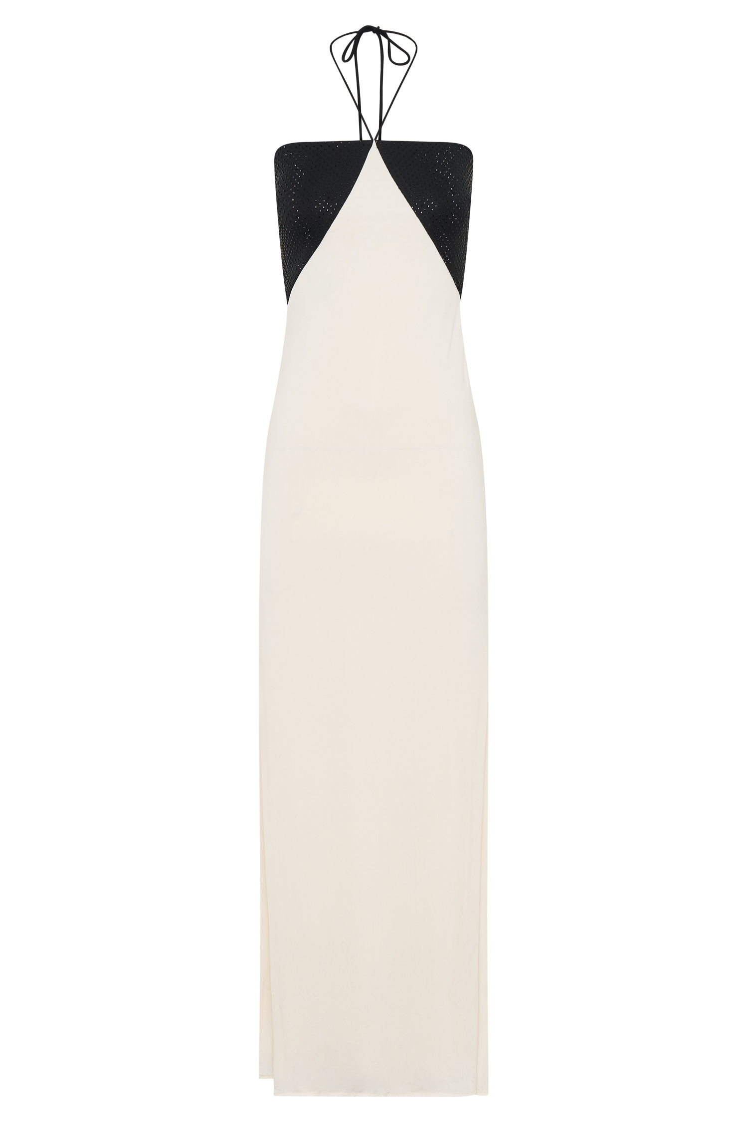 Hien Sequin Halter Maxi Dress - Black/Ivory - Image 11