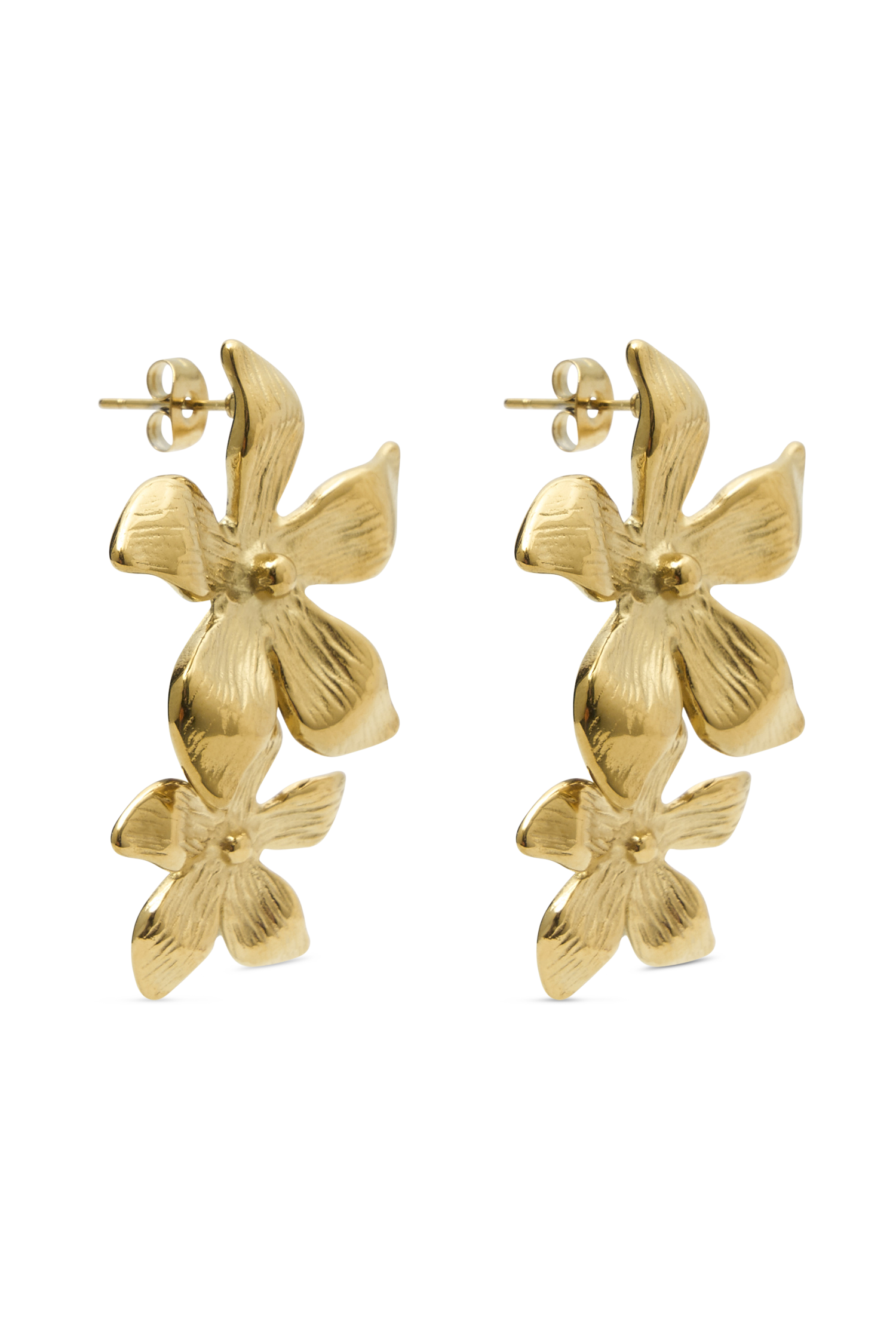 Infatuated Drop Flower Earrings - Gold - Image 8