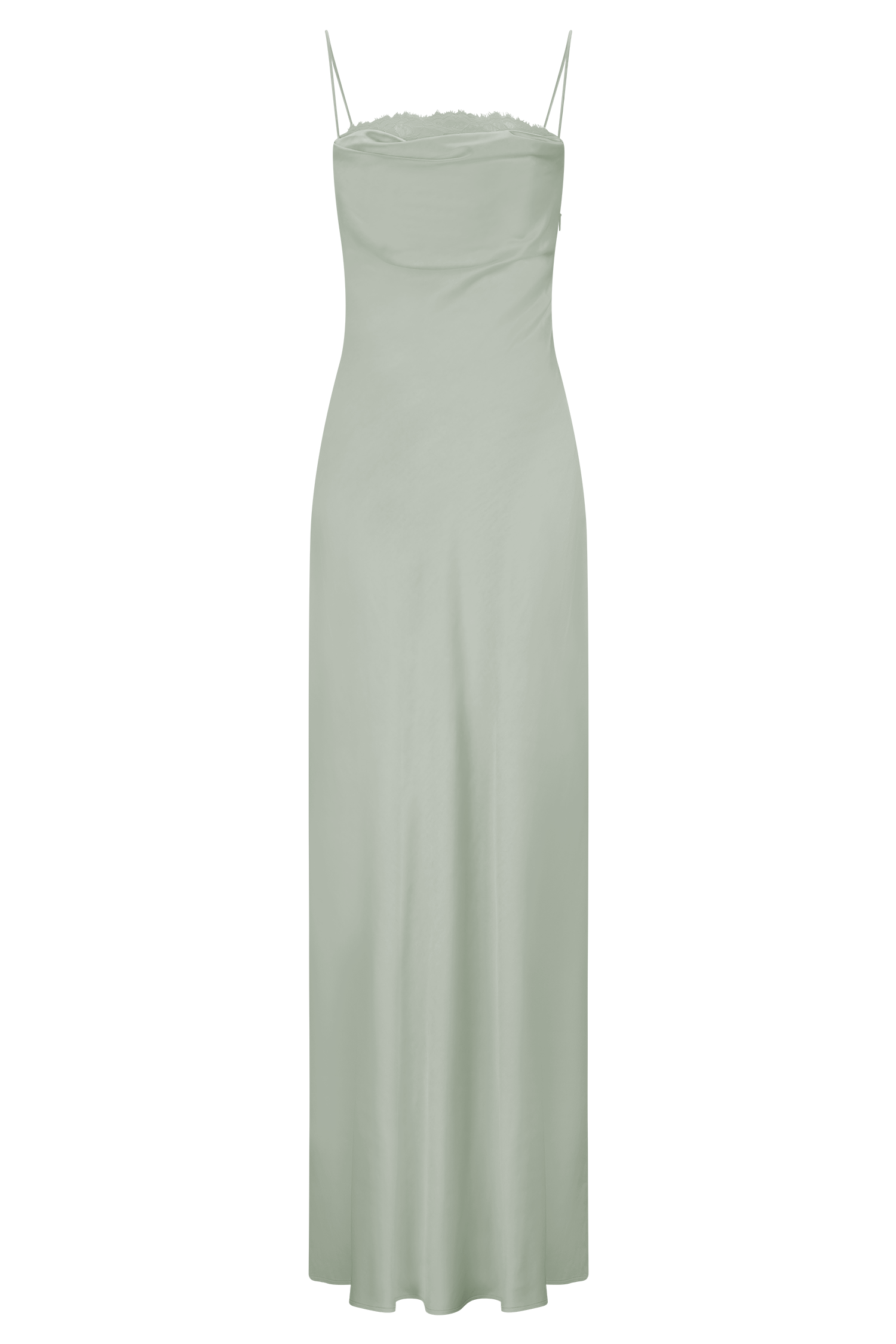 Isadora Lace & Satin Maxi Dress - Sage - Image 9