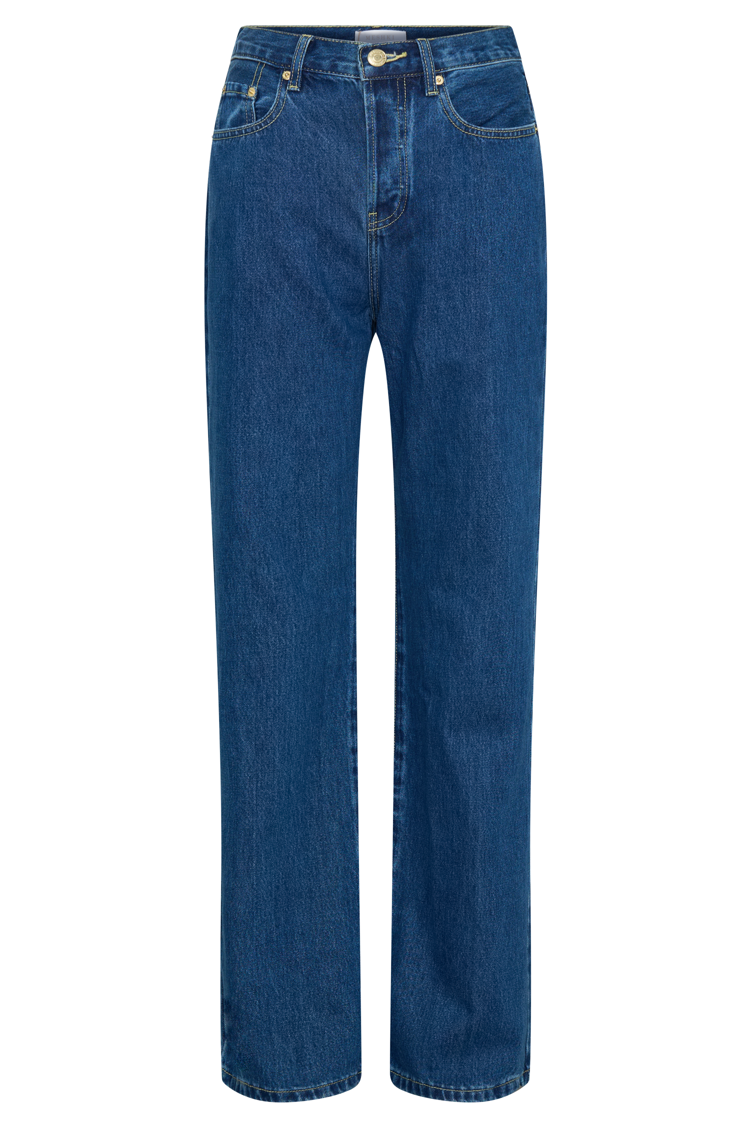 Janine High Waisted Straight Leg Jeans - Dark Blue - Image 11