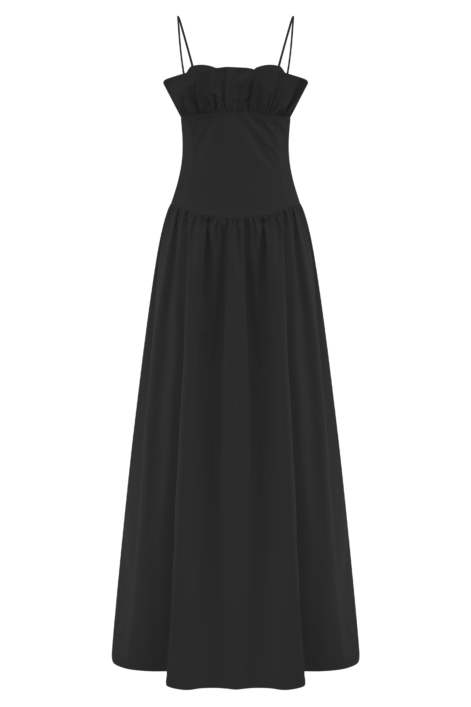 Janis Cotton Frill Maxi Dress - Black - Image 8