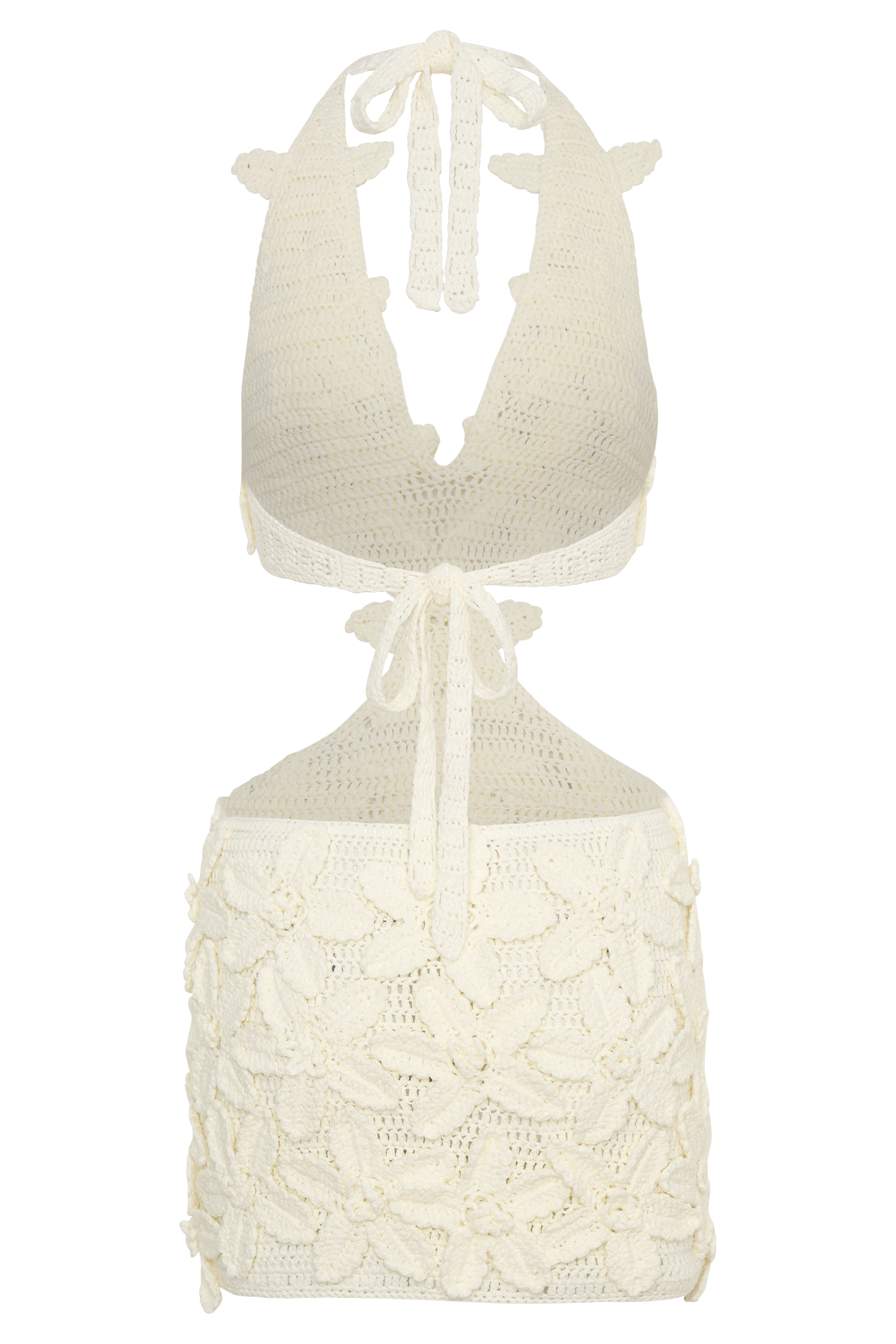 Jaylene Floral Crochet Mini Dress - White - Image 8