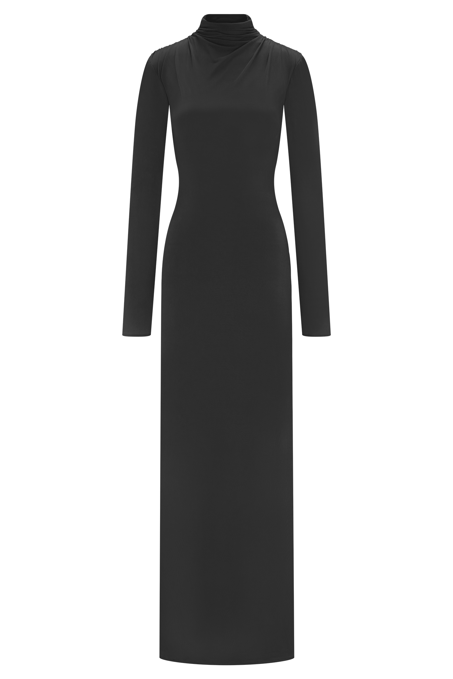 Kiyah Slinky Cut Out Maxi Dress - Black - Image 7