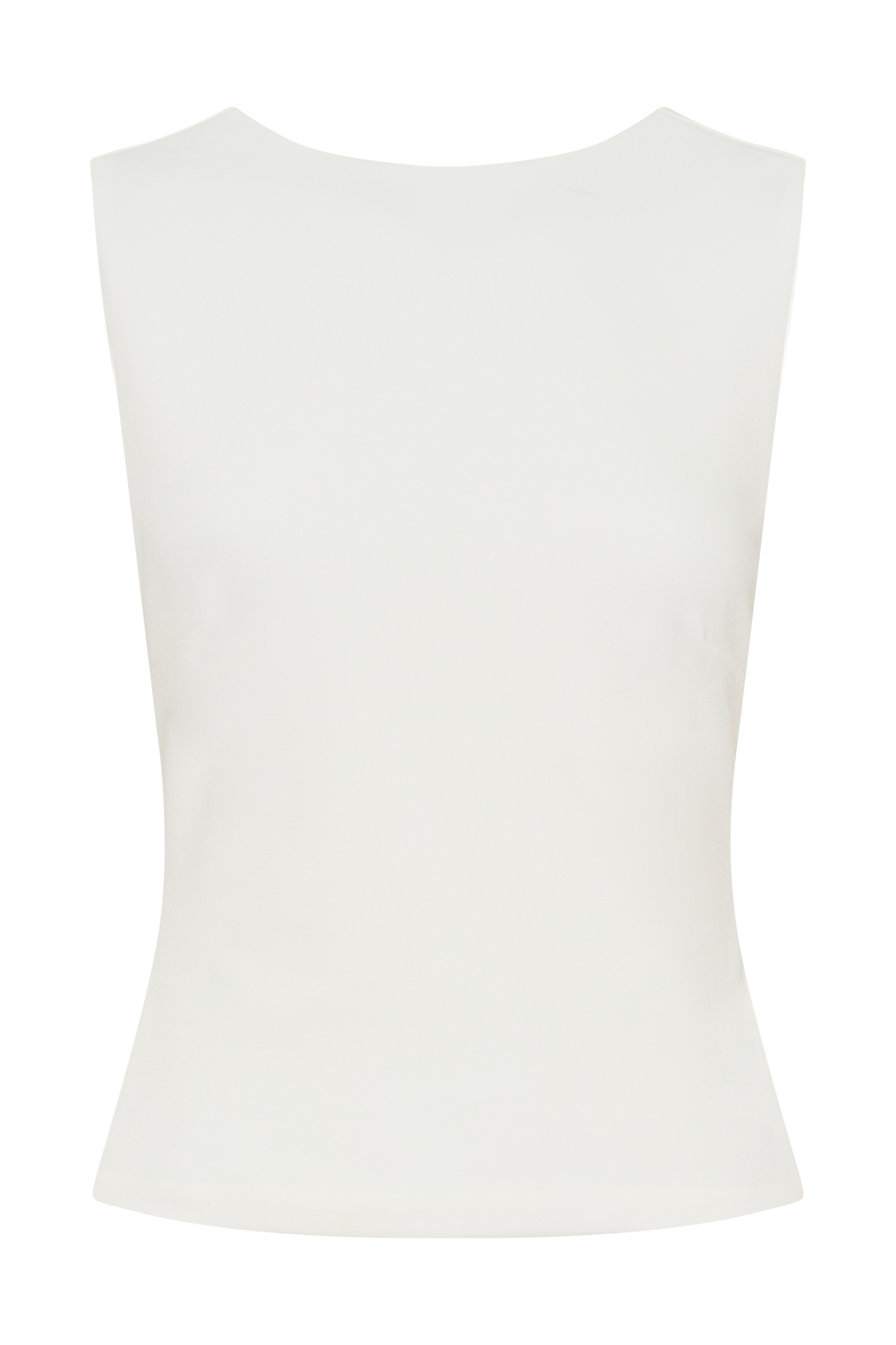 Kyra Open Back Scuba Crepe Top - White - Image 10