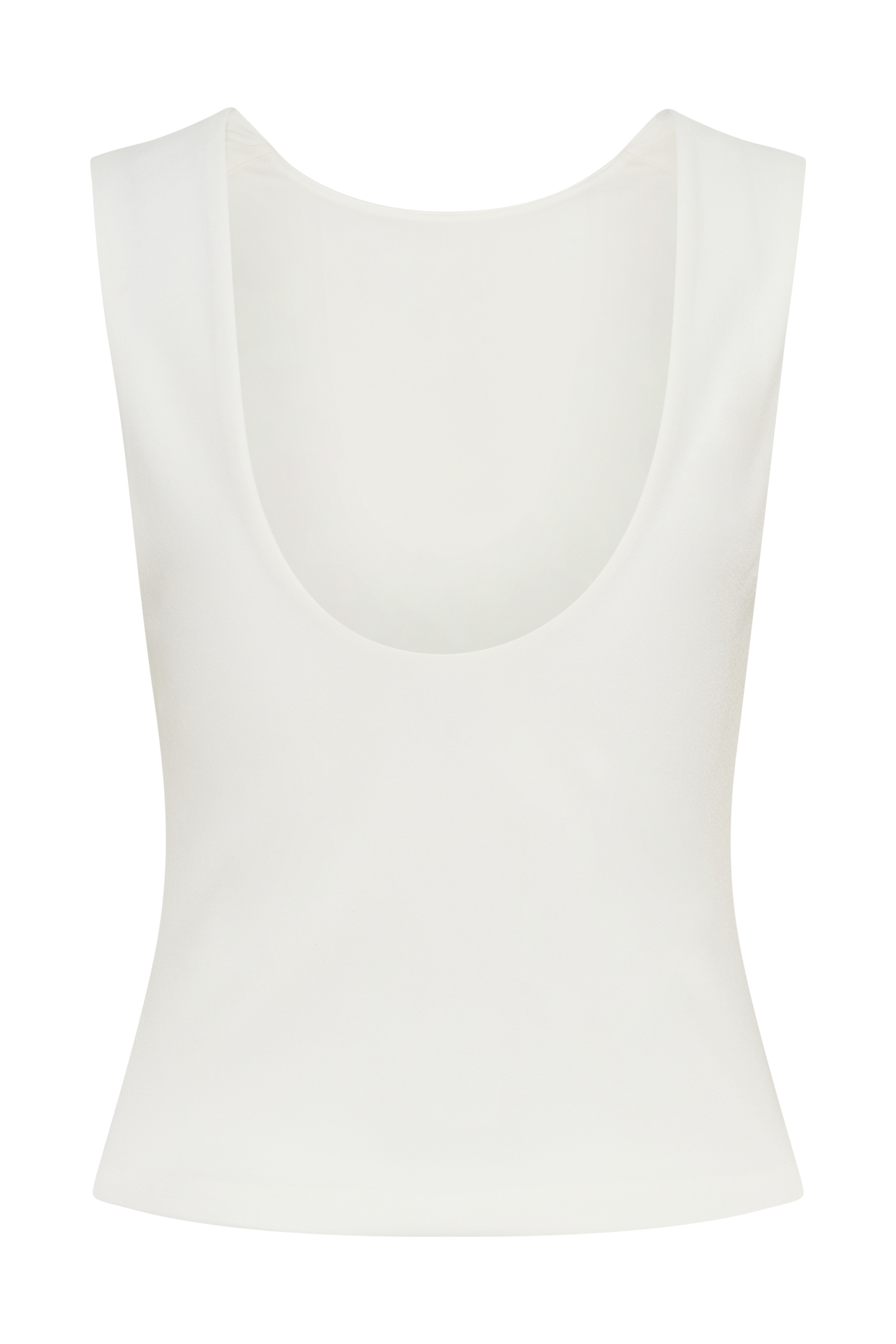 Kyra Open Back Scuba Crepe Top - White - Image 9