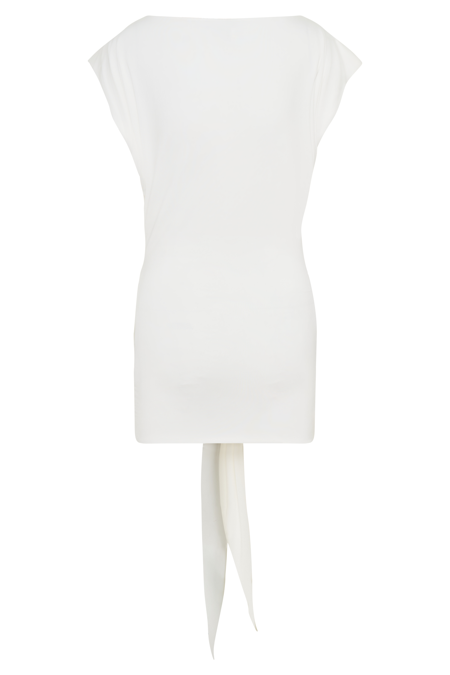 Maiara Shortsleeve Slinky Tie Mini Dress - White - Image 6