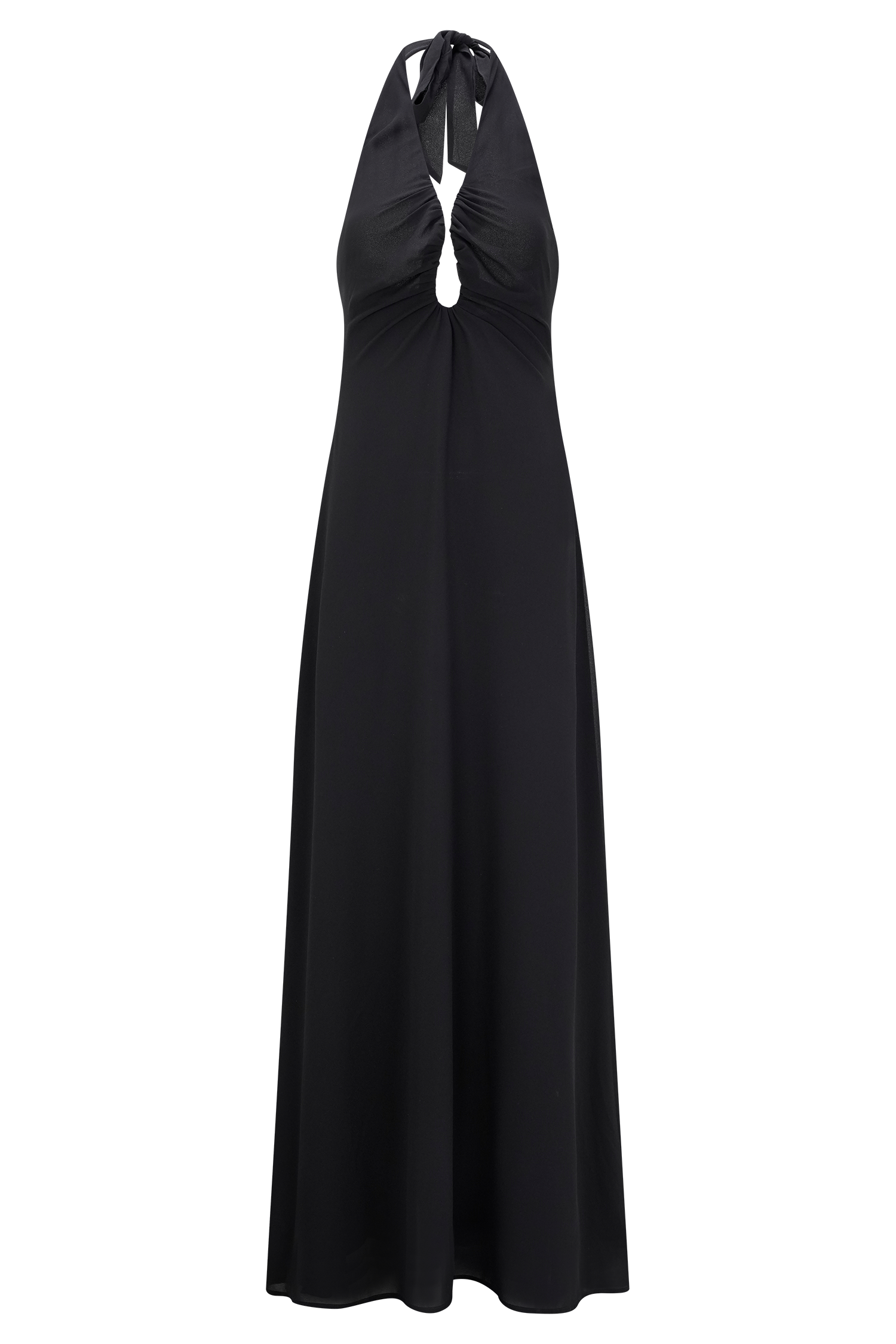 Malakhai Chiffon Halter Maxi Dress - Black - Image 7