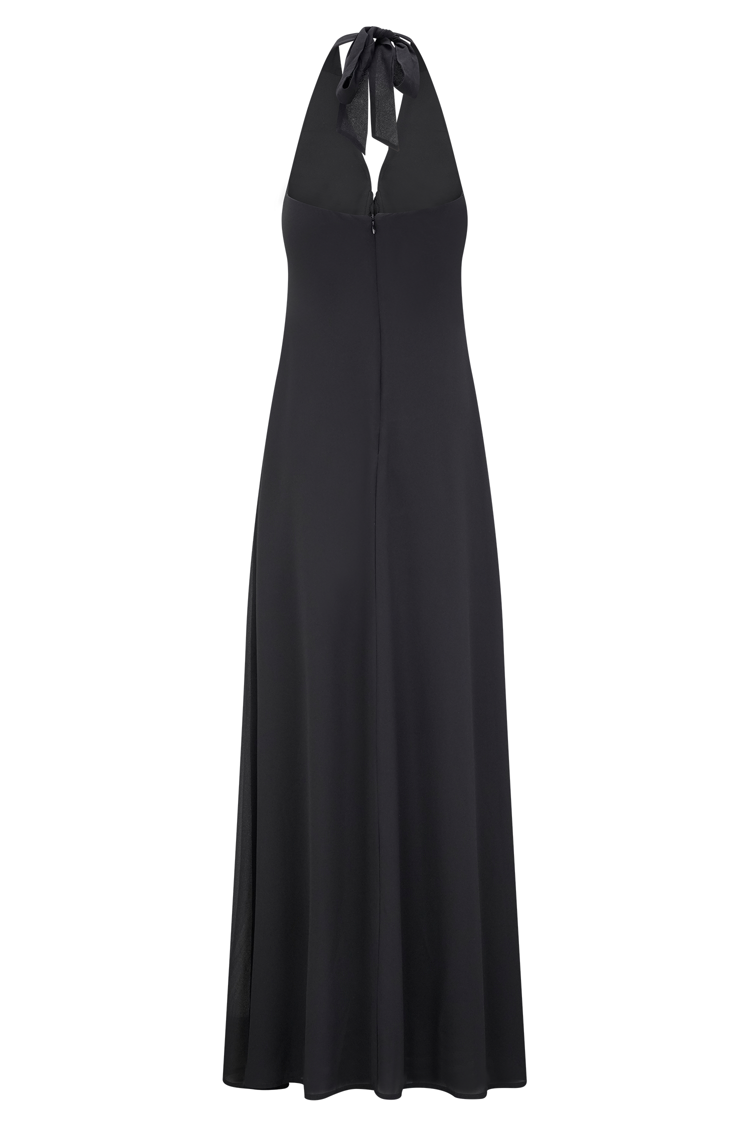 Malakhai Chiffon Halter Maxi Dress - Black - Image 6