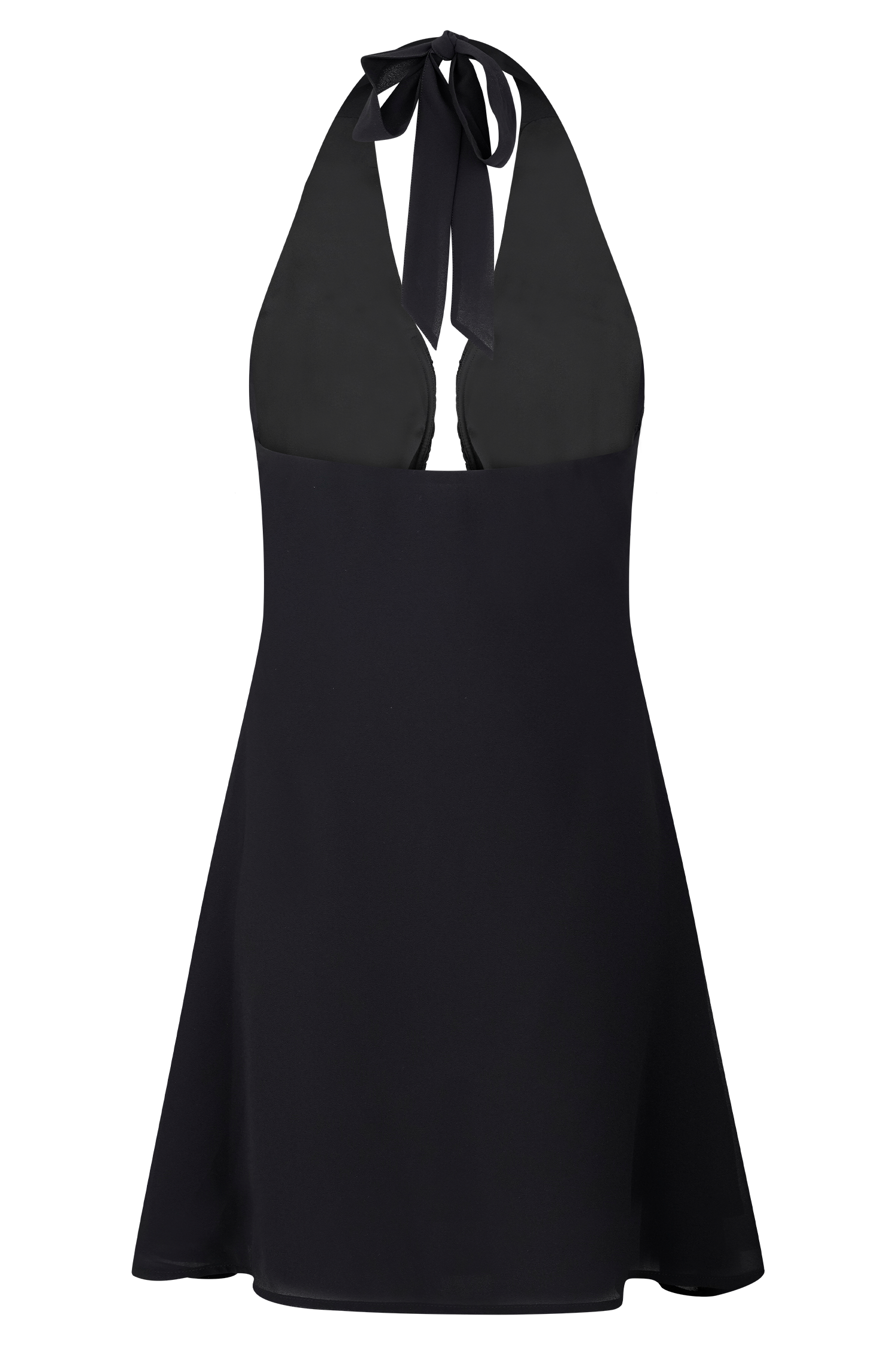 Malakhai Chiffon Halter Mini Dress - Black - Image 6