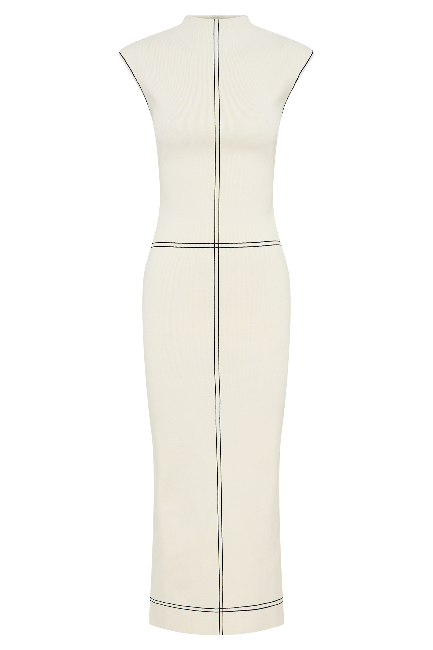 Malone Bandage Knit Midi Dress - Ivory - Image 11