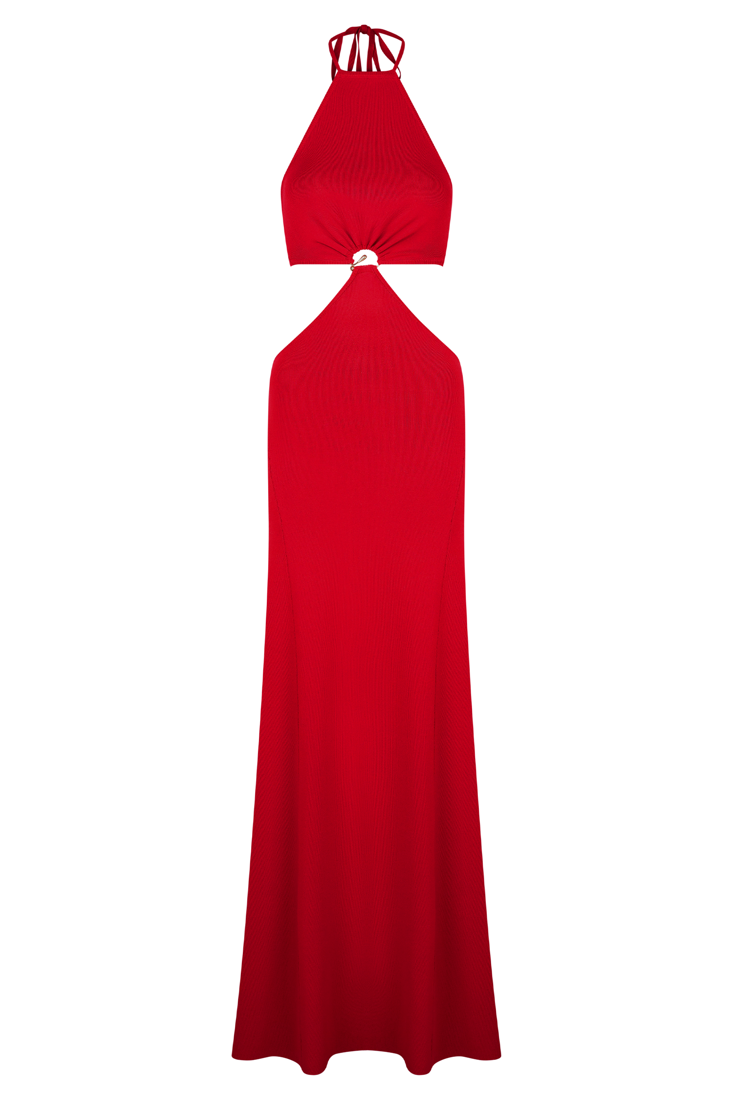 Marlowe Halter Knit Maxi Dress - Red - Image 11