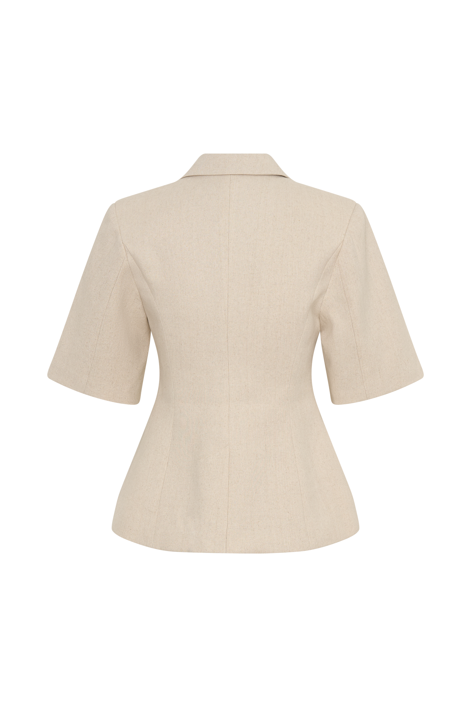 Martine Short Sleeve Linen Top - Natural - Image 8