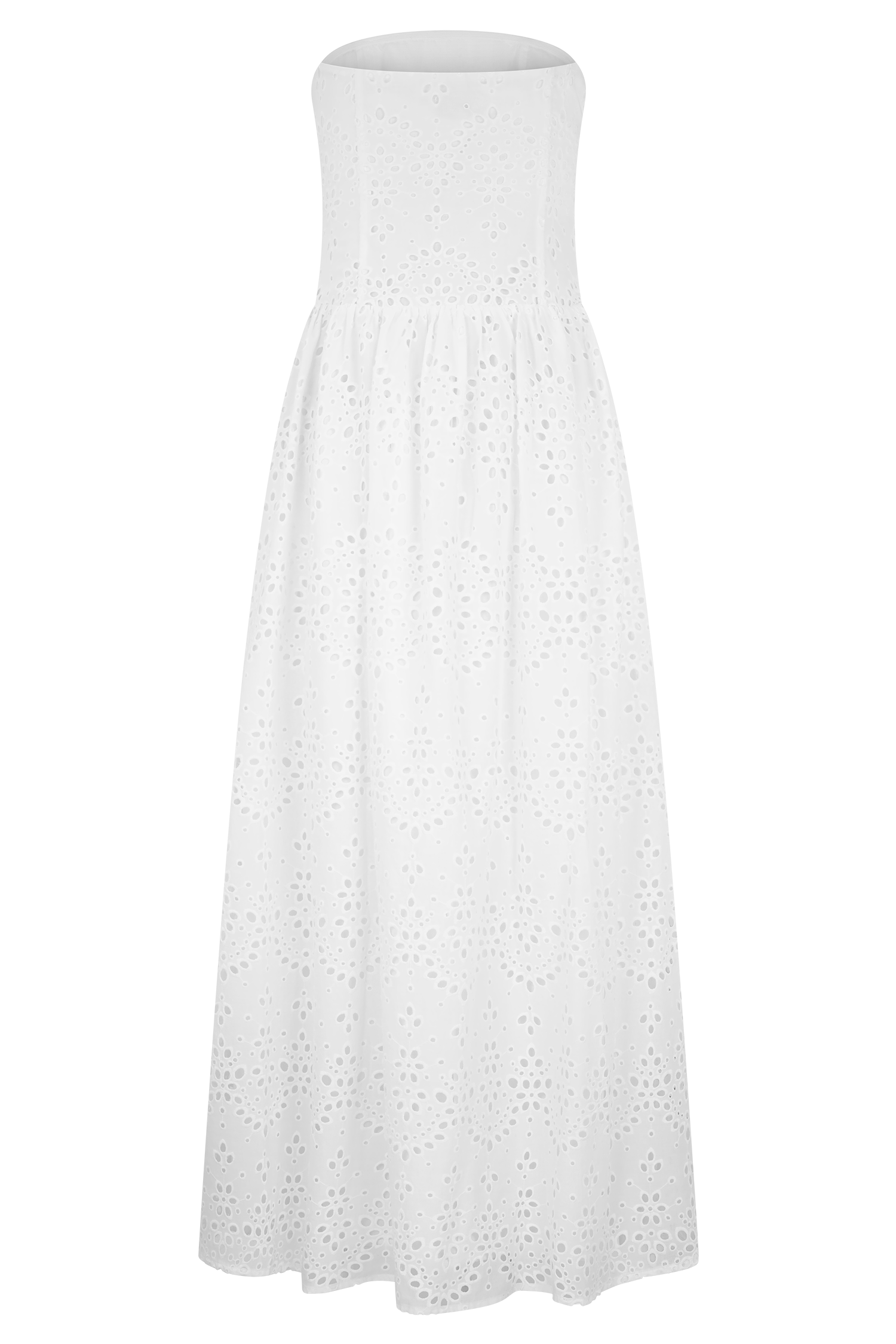 Maureen Broderie Strapless Maxi Dress - White - Image 10