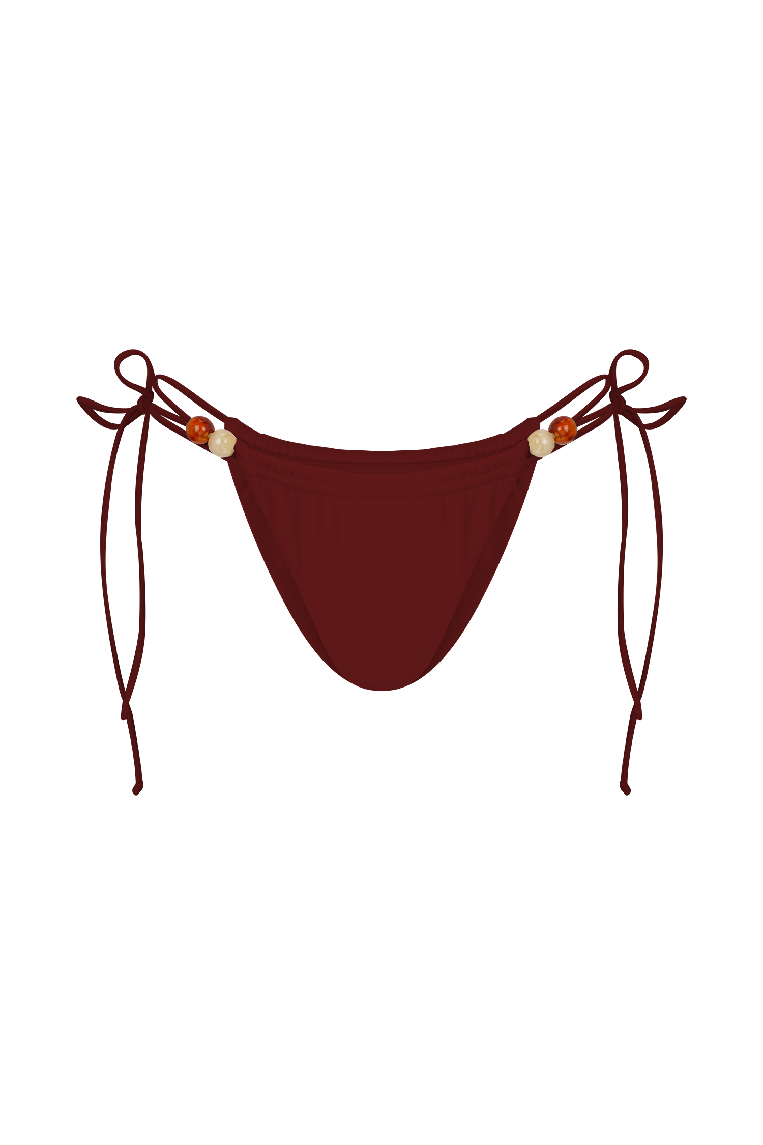 Memphis Beaded Bikini Bottom - Wine - Image 6