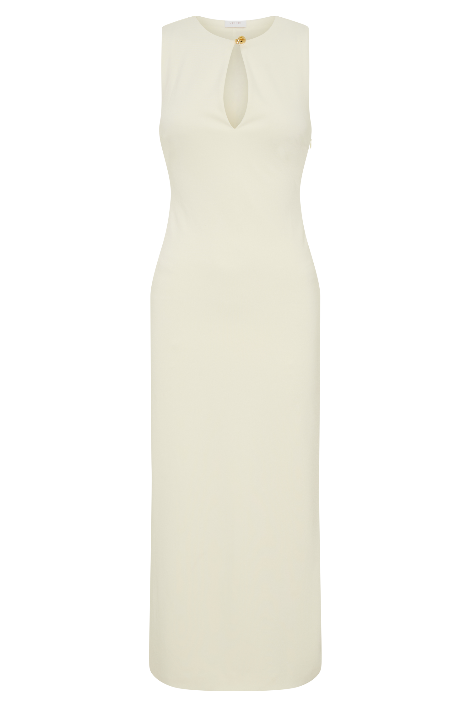 Norah Sleeveless Crepe Midi Dress - Ivory - Image 9
