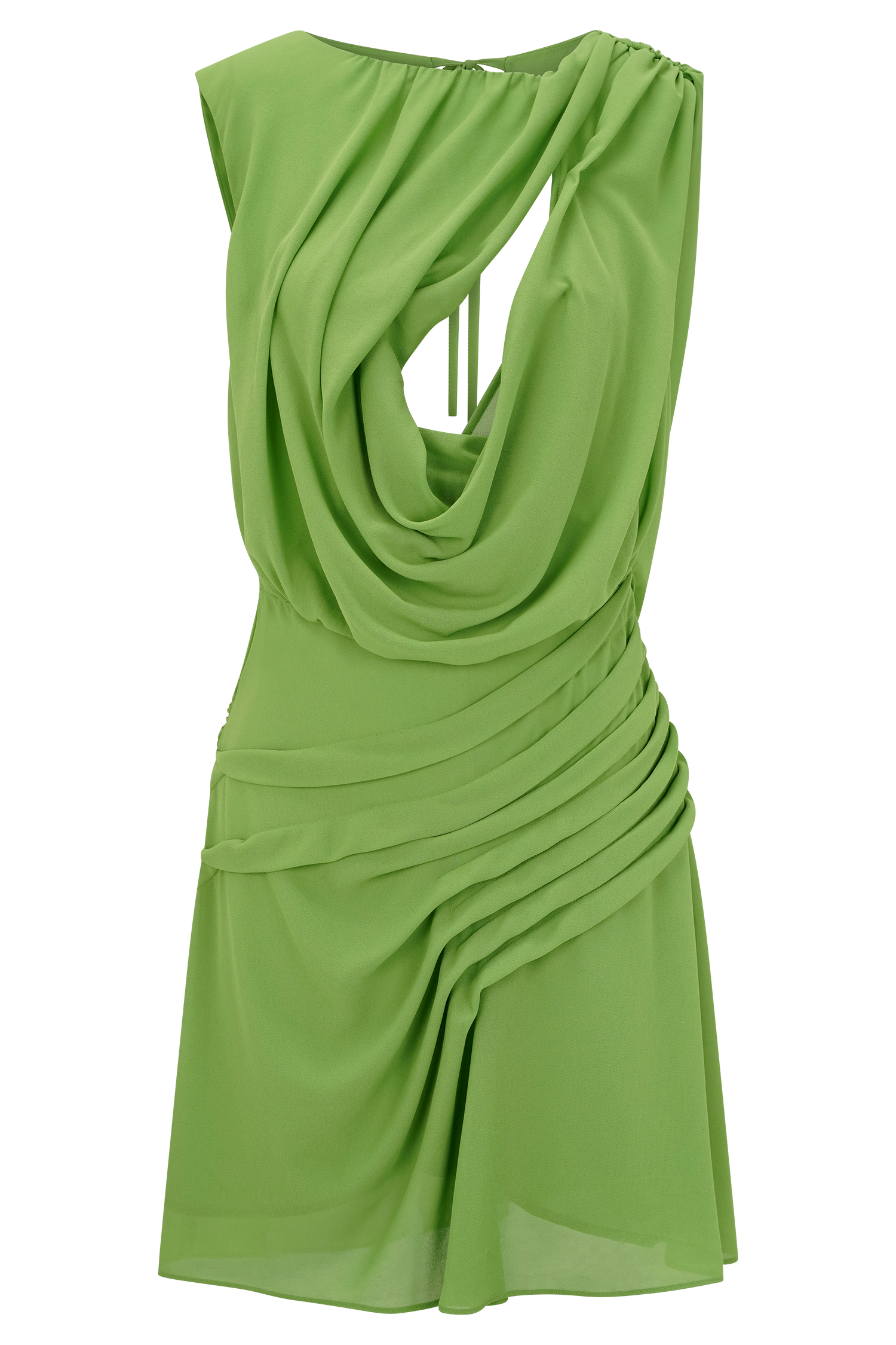Oria Chiffon Mini Dress - Green - Image 9
